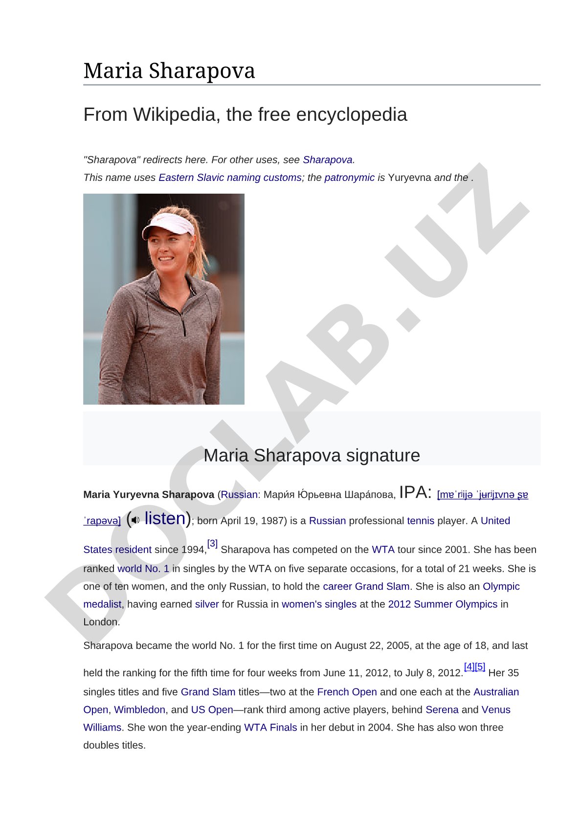 Maria Sharapova