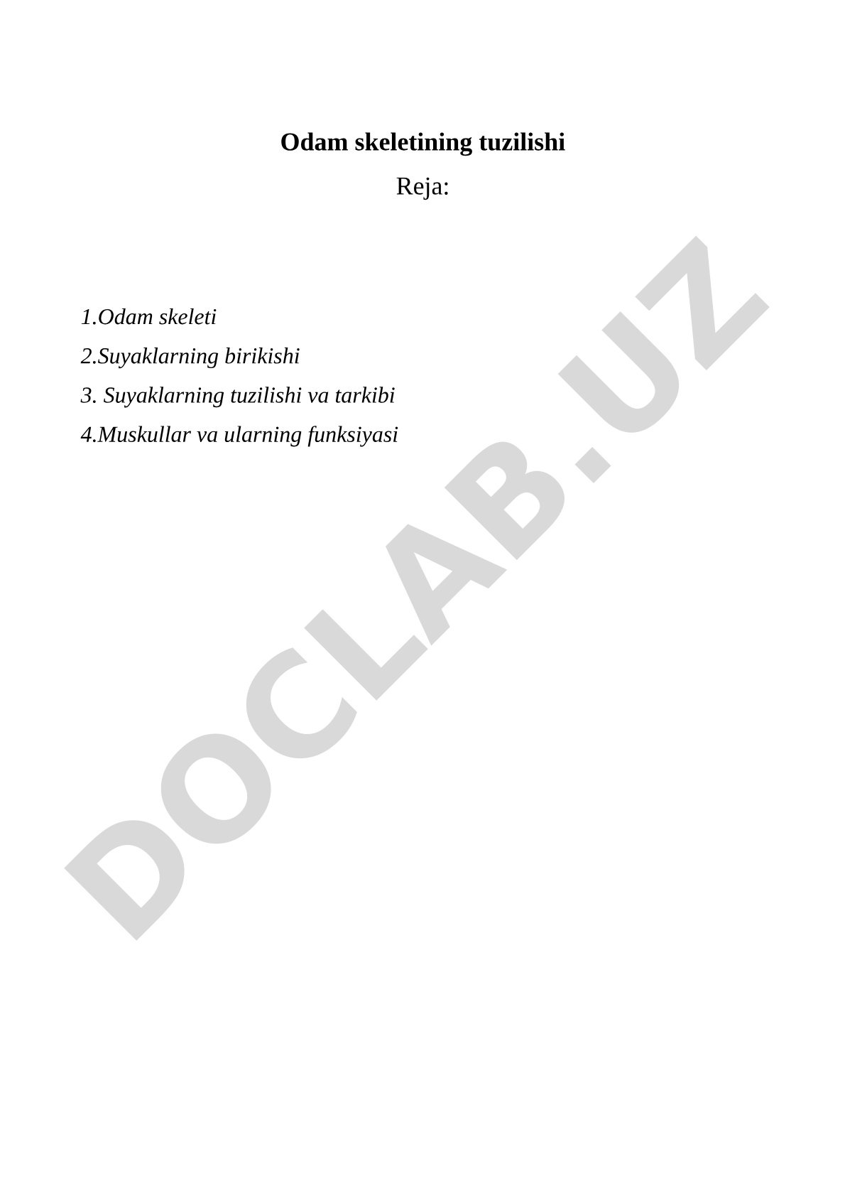 Odam skeletining tuzilishi