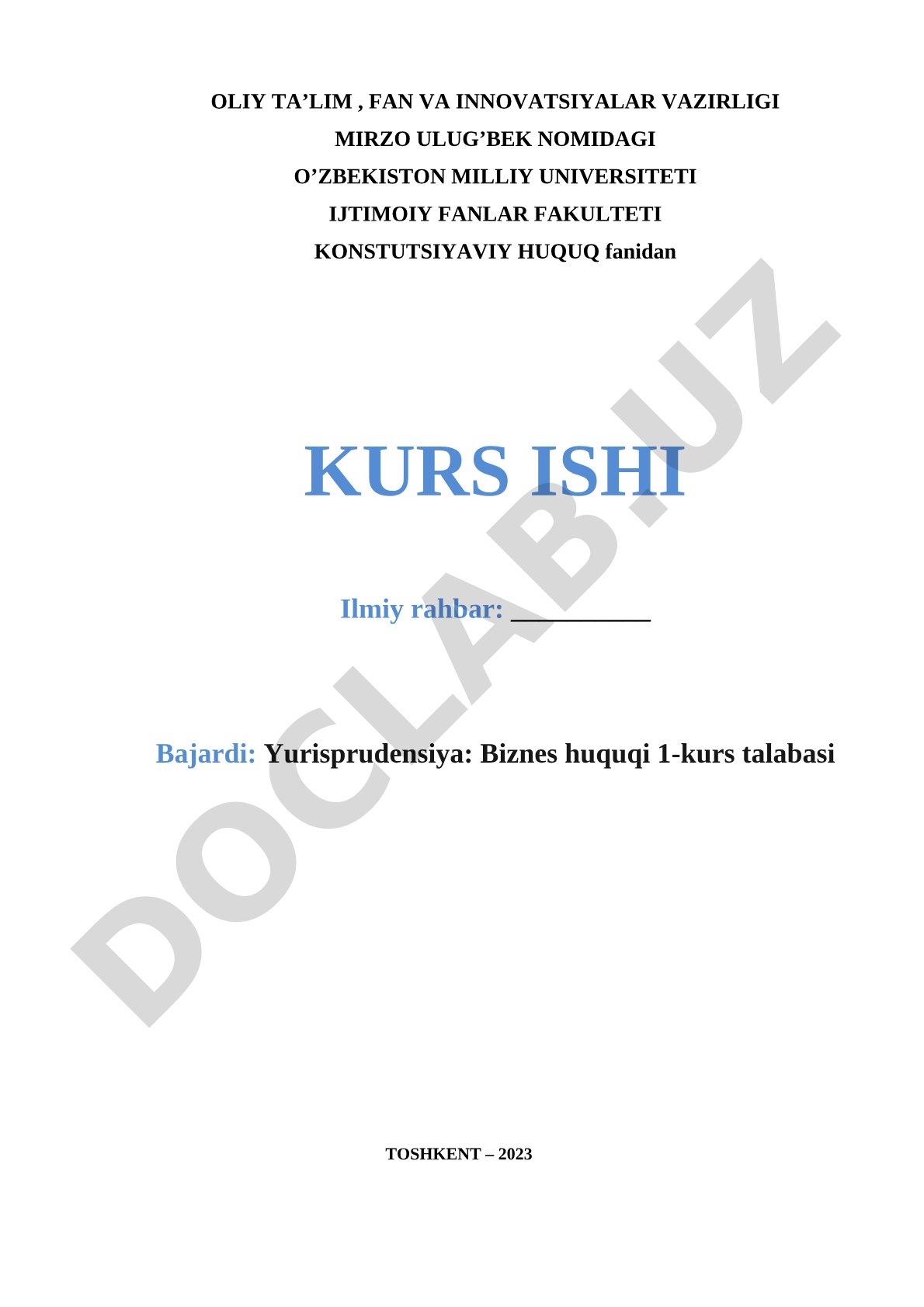 Mahalliy davlat hokimiyati asoslari. Fuqarolarning o'zini-o'zi boshqarish organlari