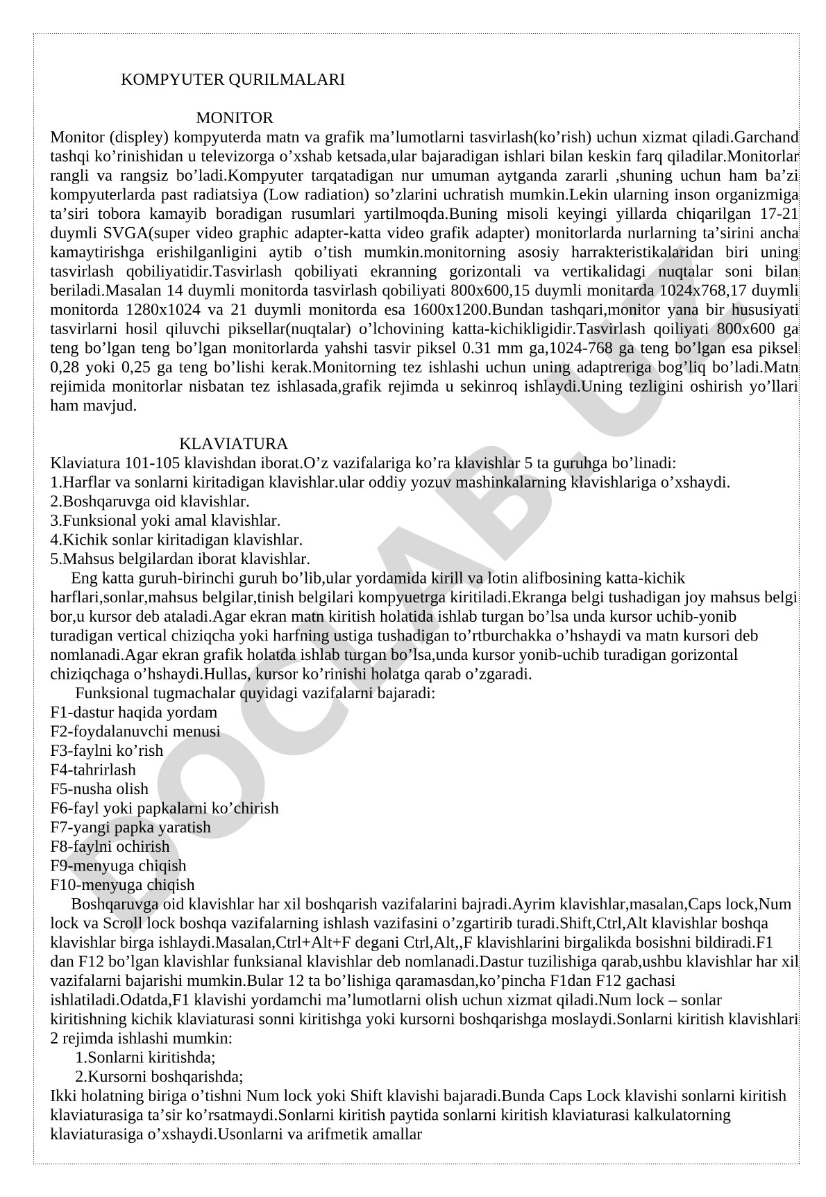 Kompyuter qurilmalari monitor