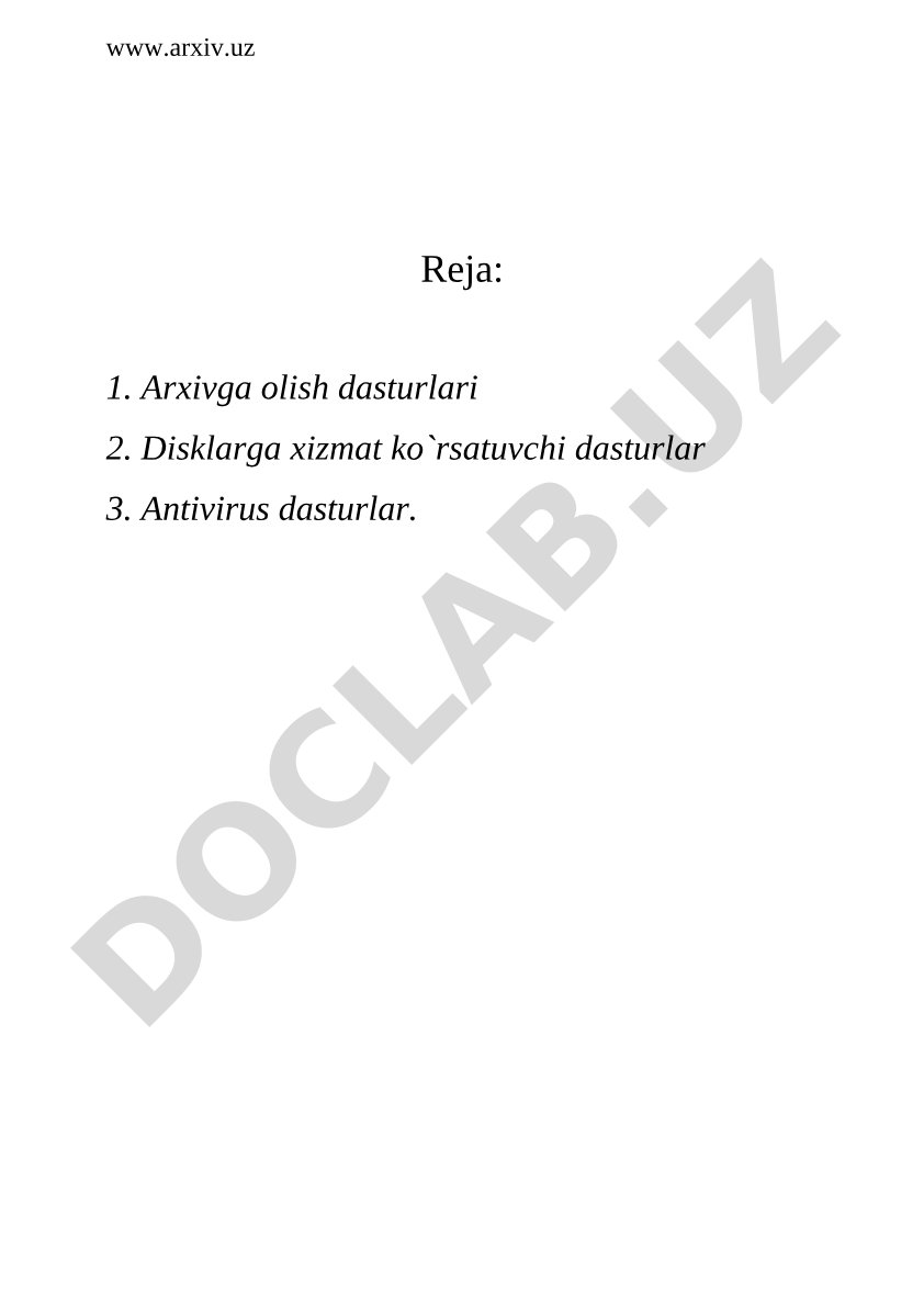 Arxivga olish va antivirus dasturlari