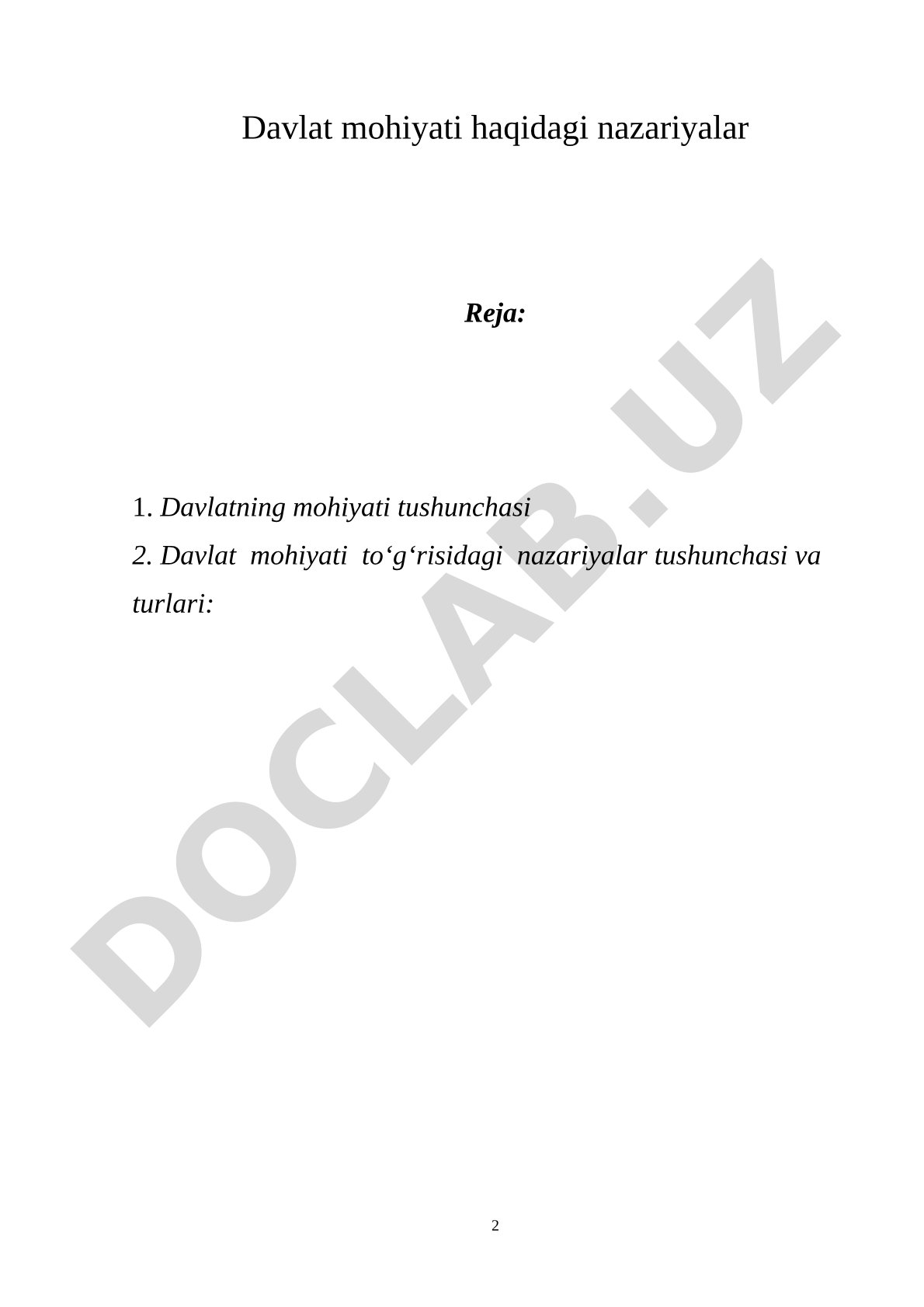 Davlat mohiyati haqidagi nazariyalar
