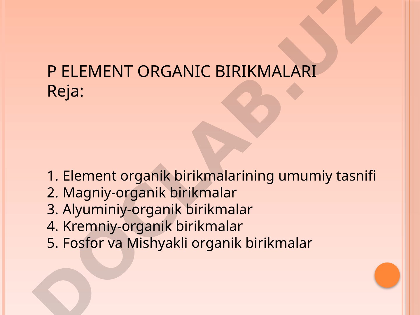 Element organik birikmalari