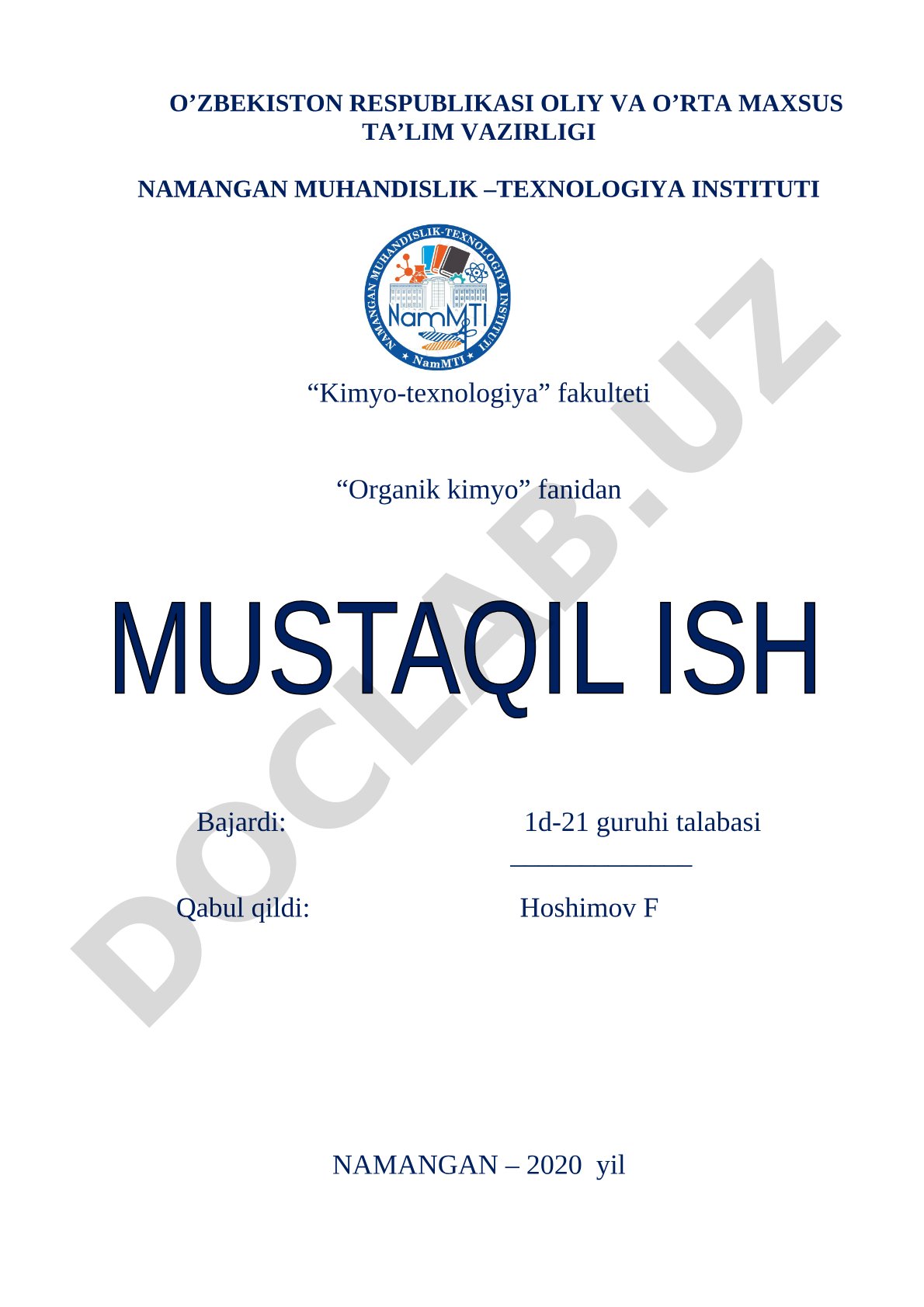 Sikloalkanlar. Tuzulishi izomeriyasi Nomenklaturasi. Fizik xossalari