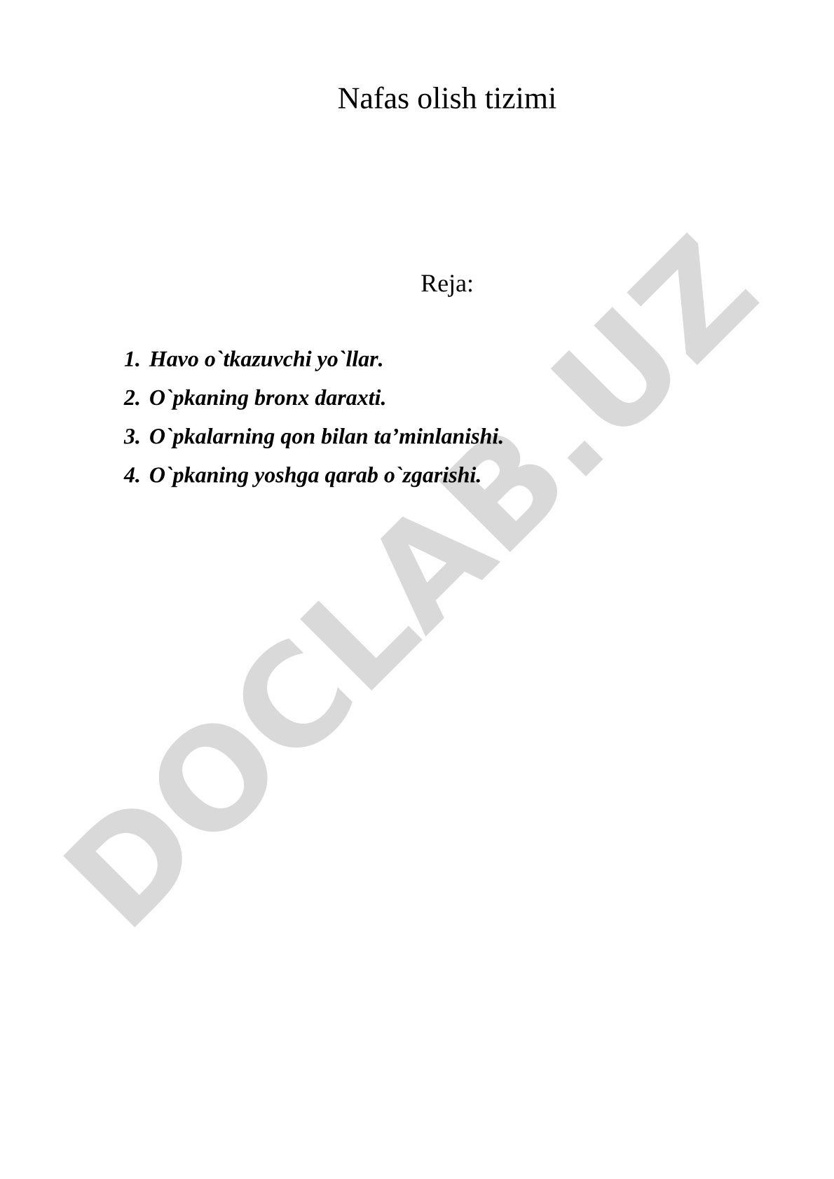 Nafas olish tizimi