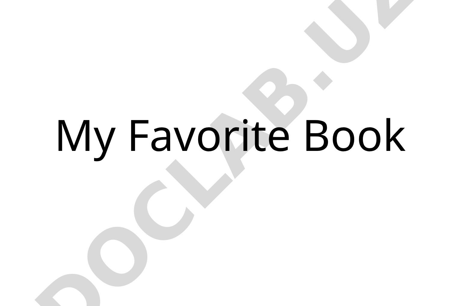 My Favorite Book: Harry Potter