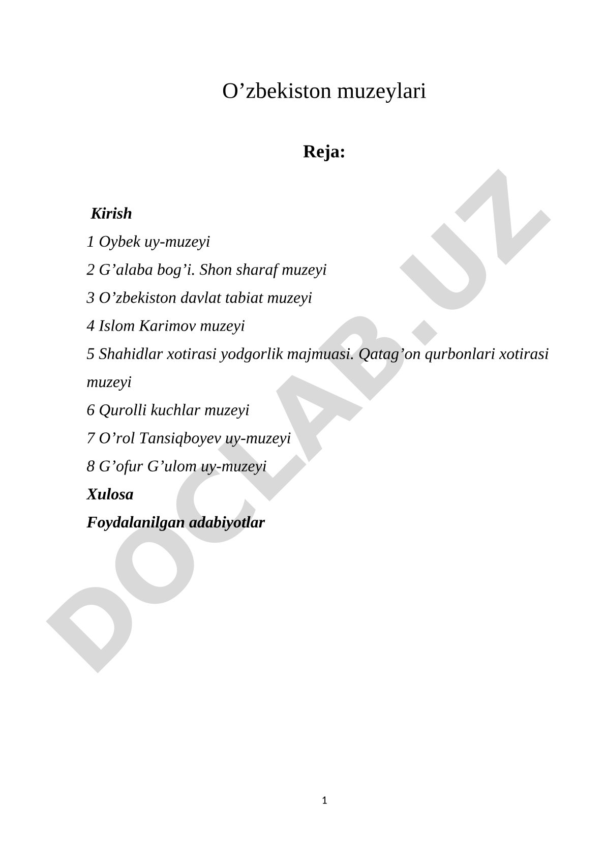 O'zbekiston muzeylari