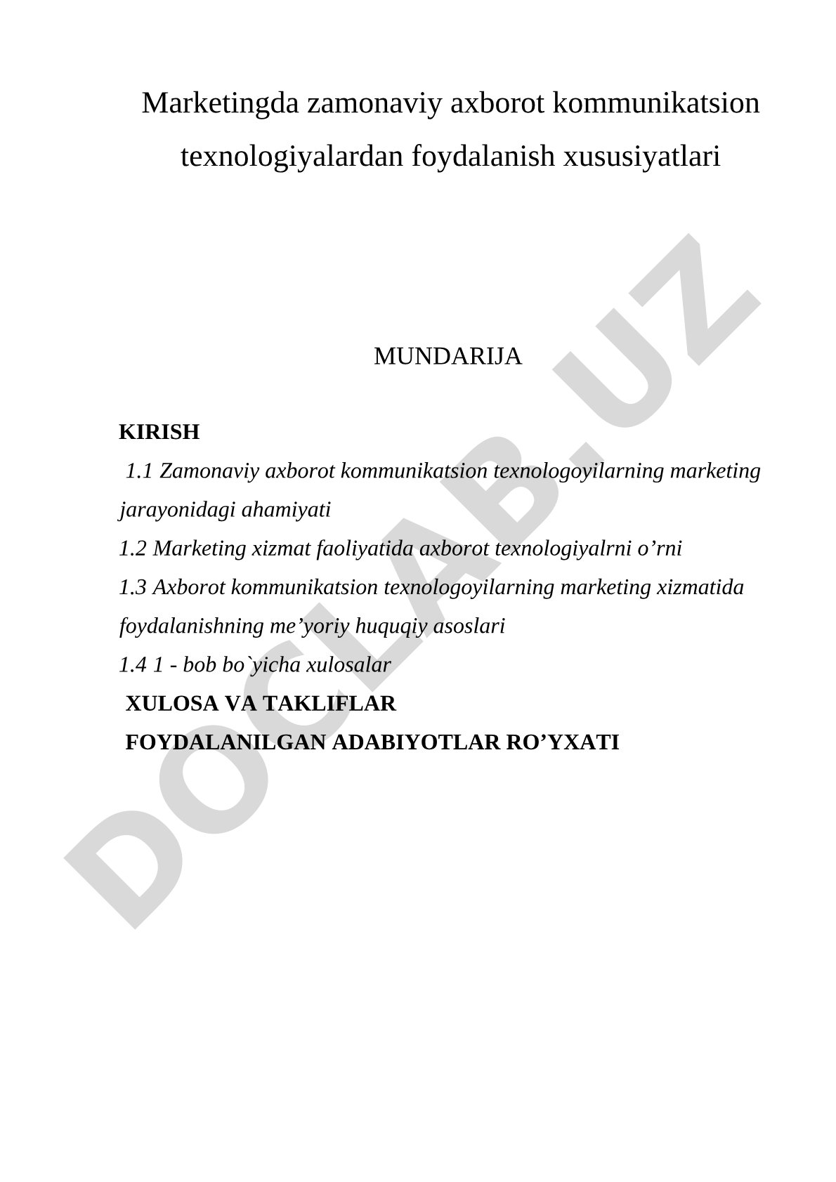 Marketingda zamonaviy axborot kommunikatsion texnologiyalardan foydalanish xususiyatlari