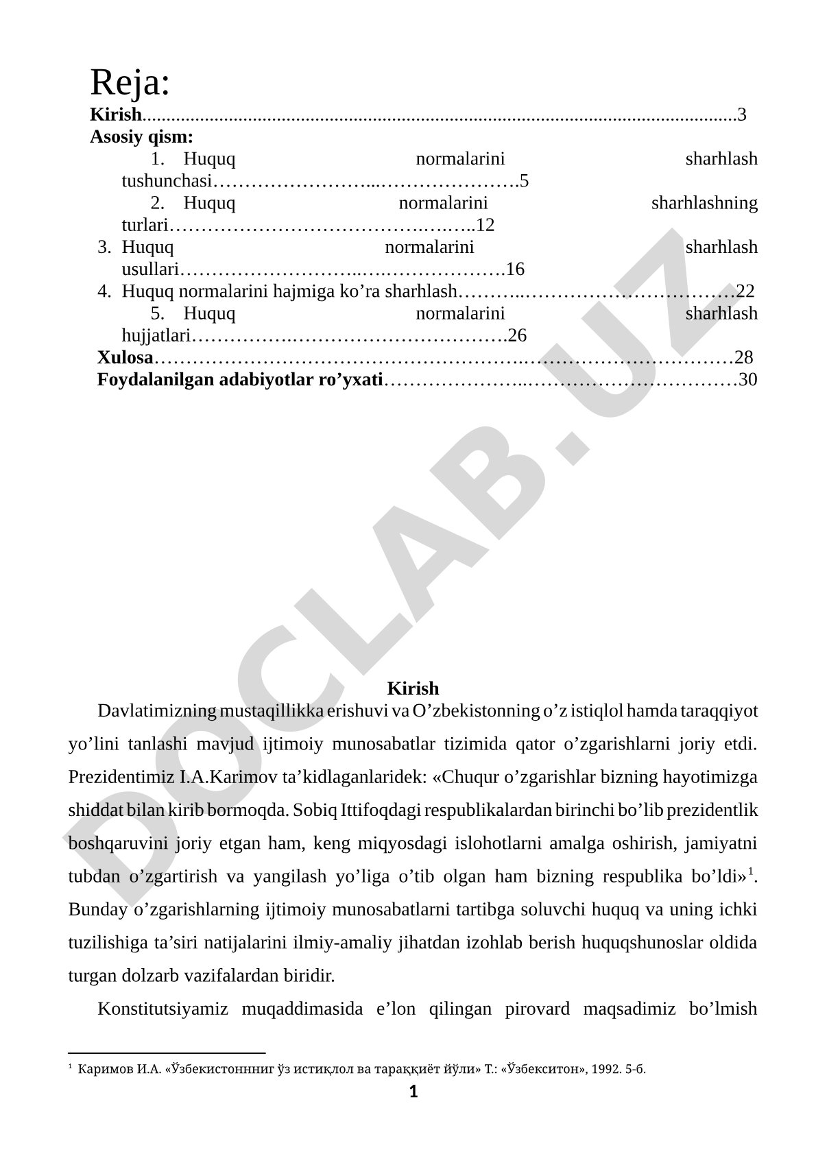 Huquq normalarini sharhlash tushunchasi, turlari va usullari