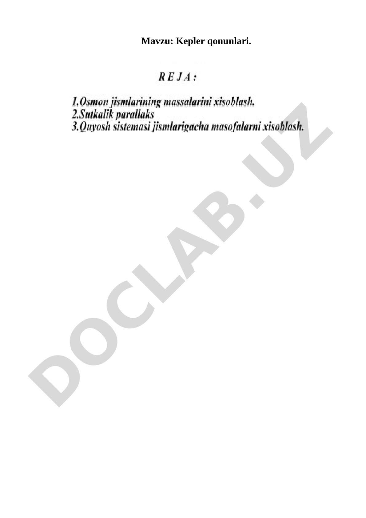 Kepler qonunlari