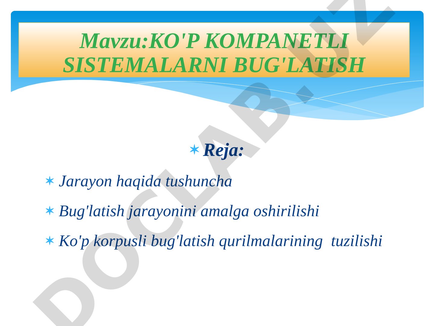 Ko'p komponentli sistemalarni bug'latish