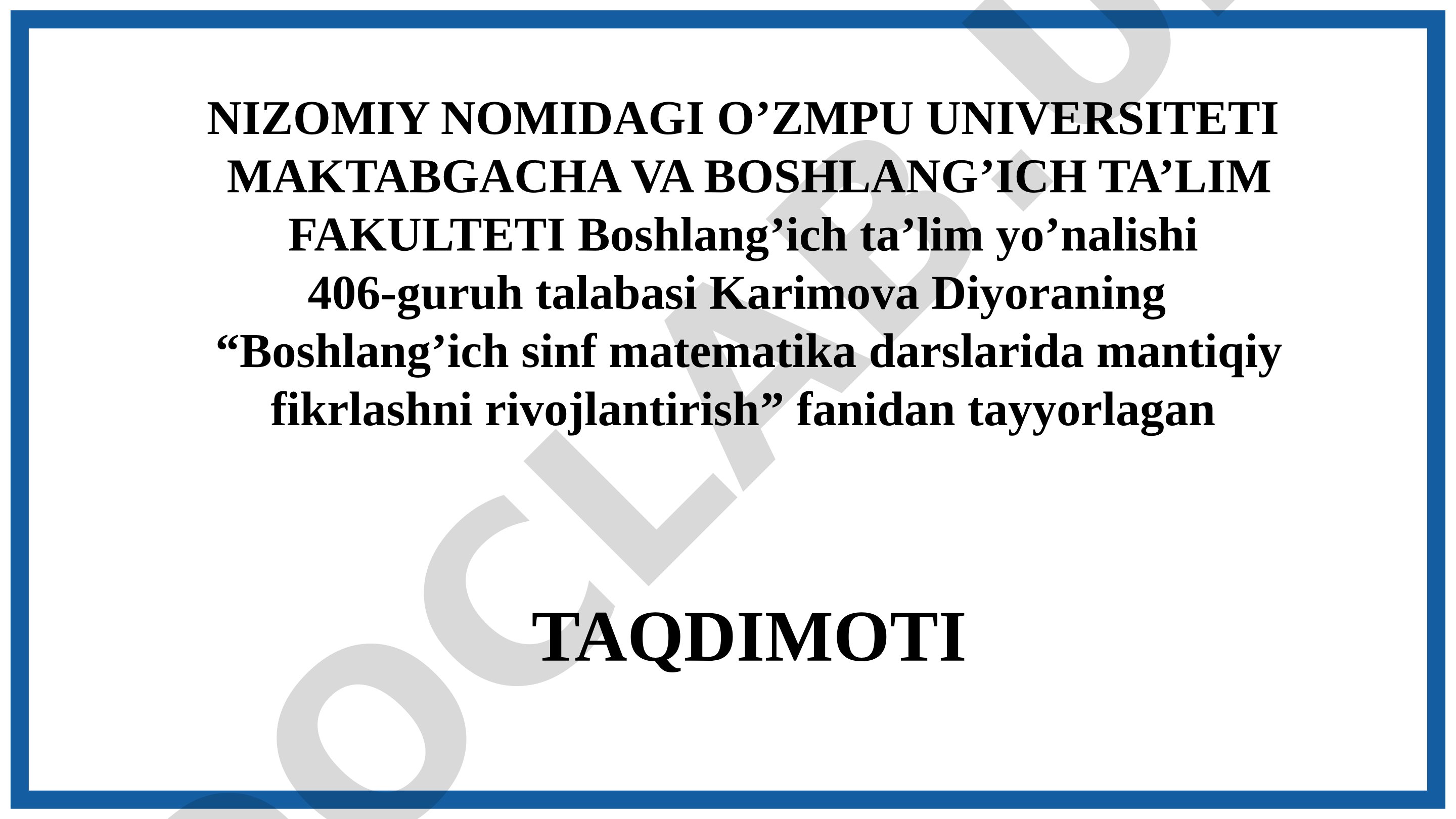 Boshlang'ich sinflarda asosiy miqdorlarni o'rgatishda mantiqiy fikrlashni rivojlantirish