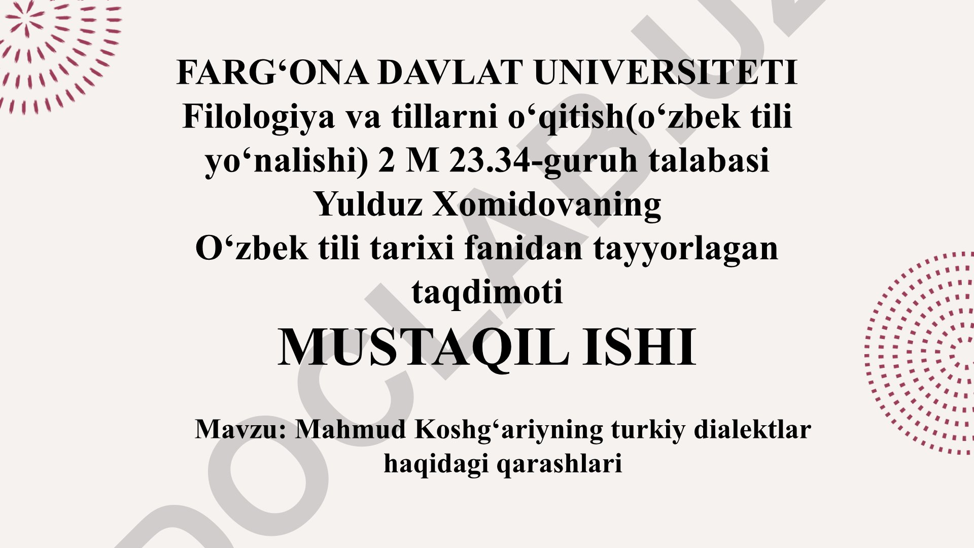 Mahmud Koshg‘ariyning turkiy dialektlar haqidagi qarashlari