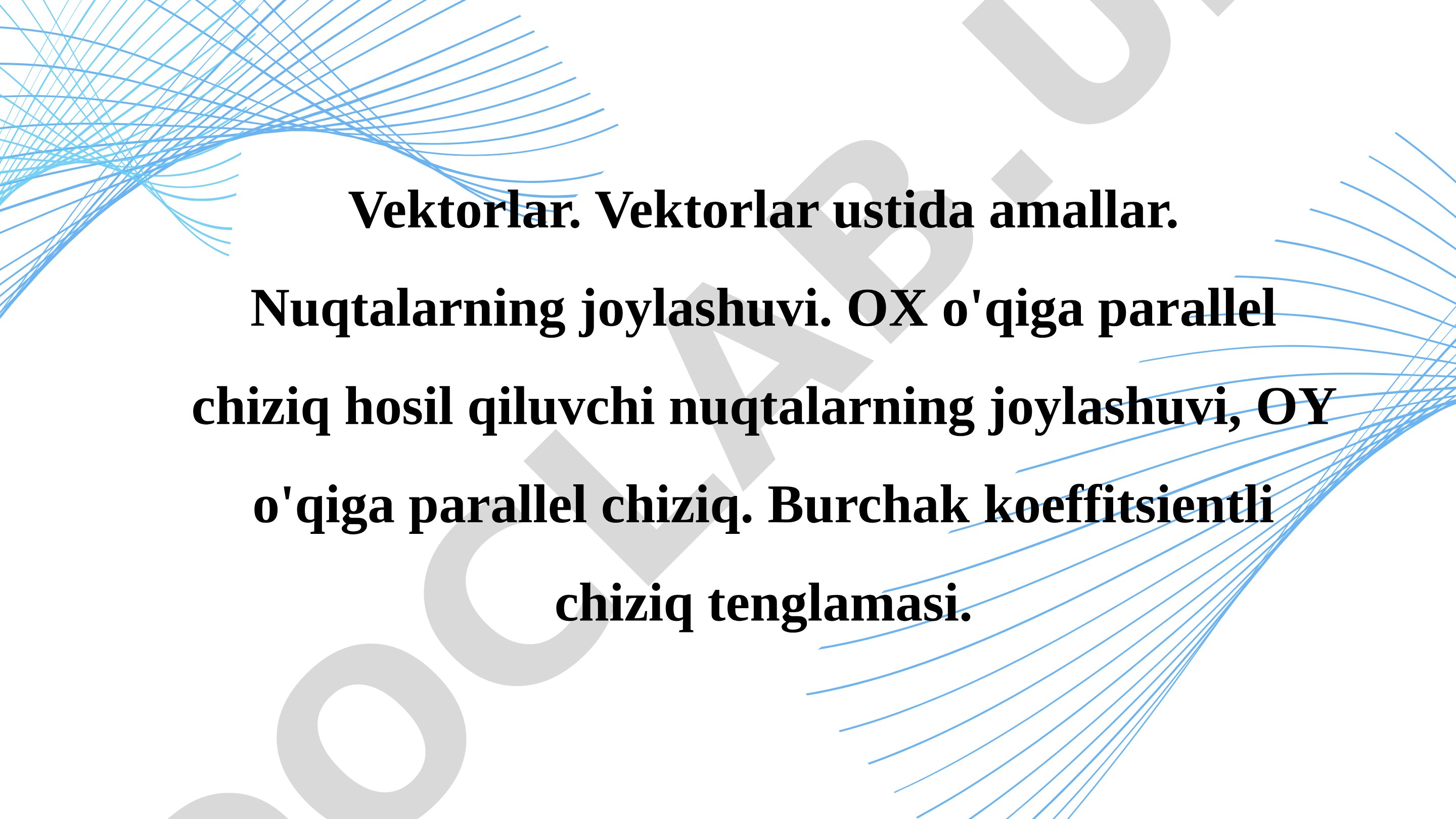 Vektorlar va koordinata tekisligi
