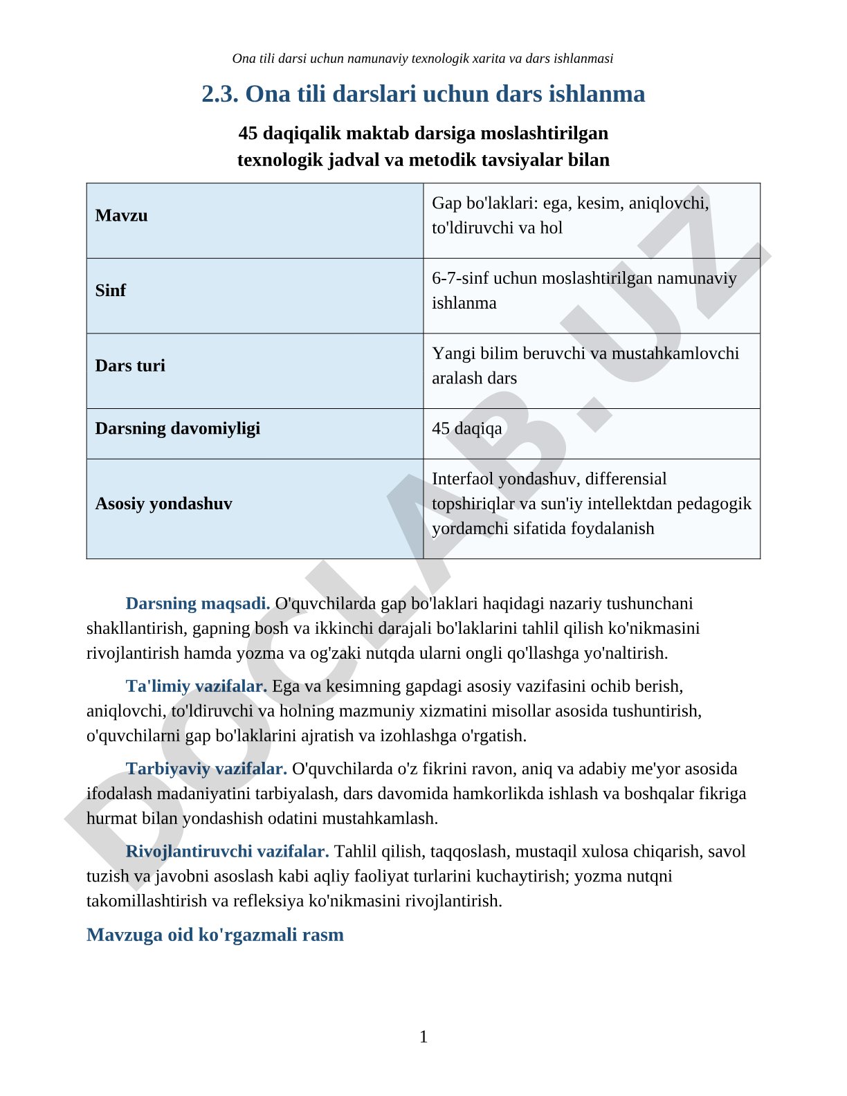 Gap bo'laklari: ega, kesim, aniqlovchi, to'ldiruvchi va hol