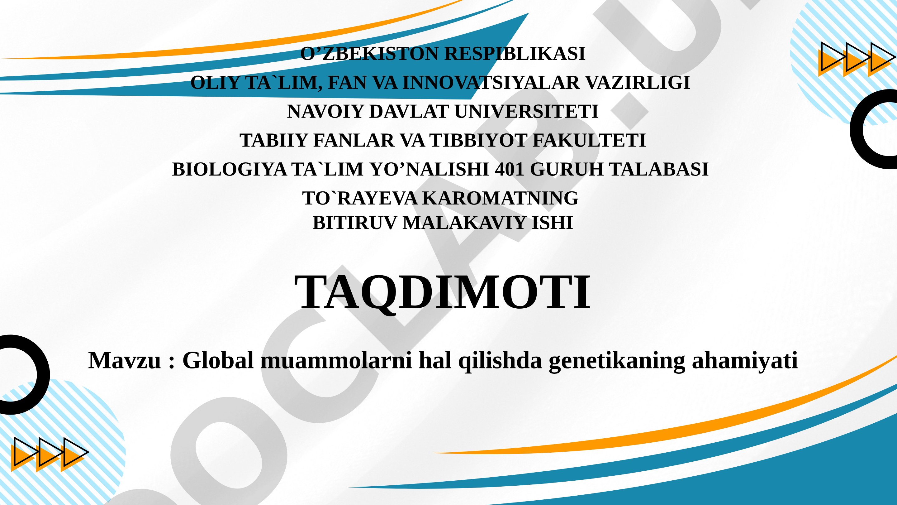 Global muammolarni hal qilishda genetikaning ahamiyati
