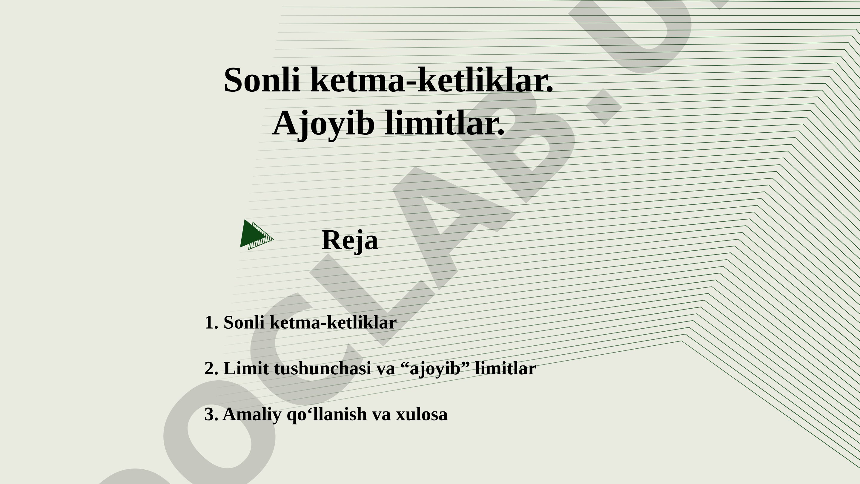 Sonli ketma-ketliklar va ajoyib limitlar