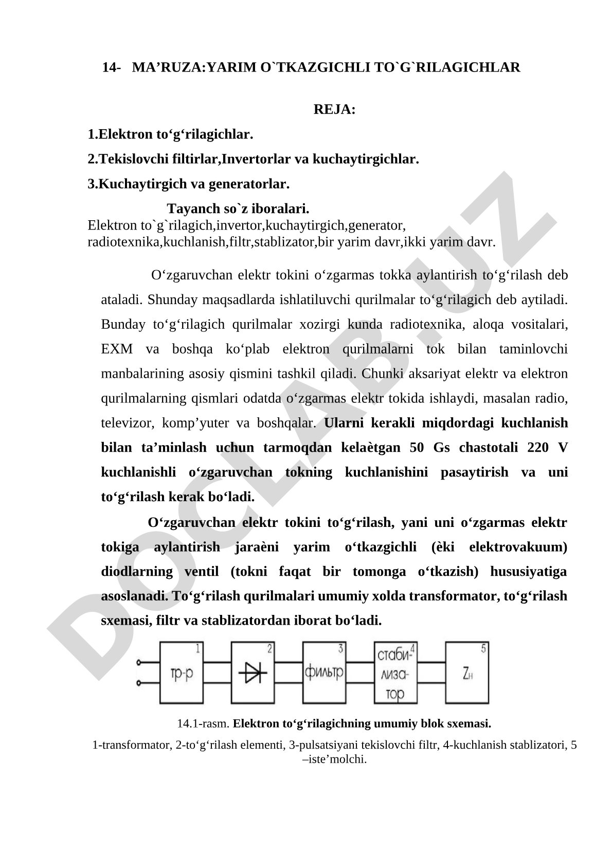 Yarim o'tkazgichli to'g'rilagichlar ma'ruzasi