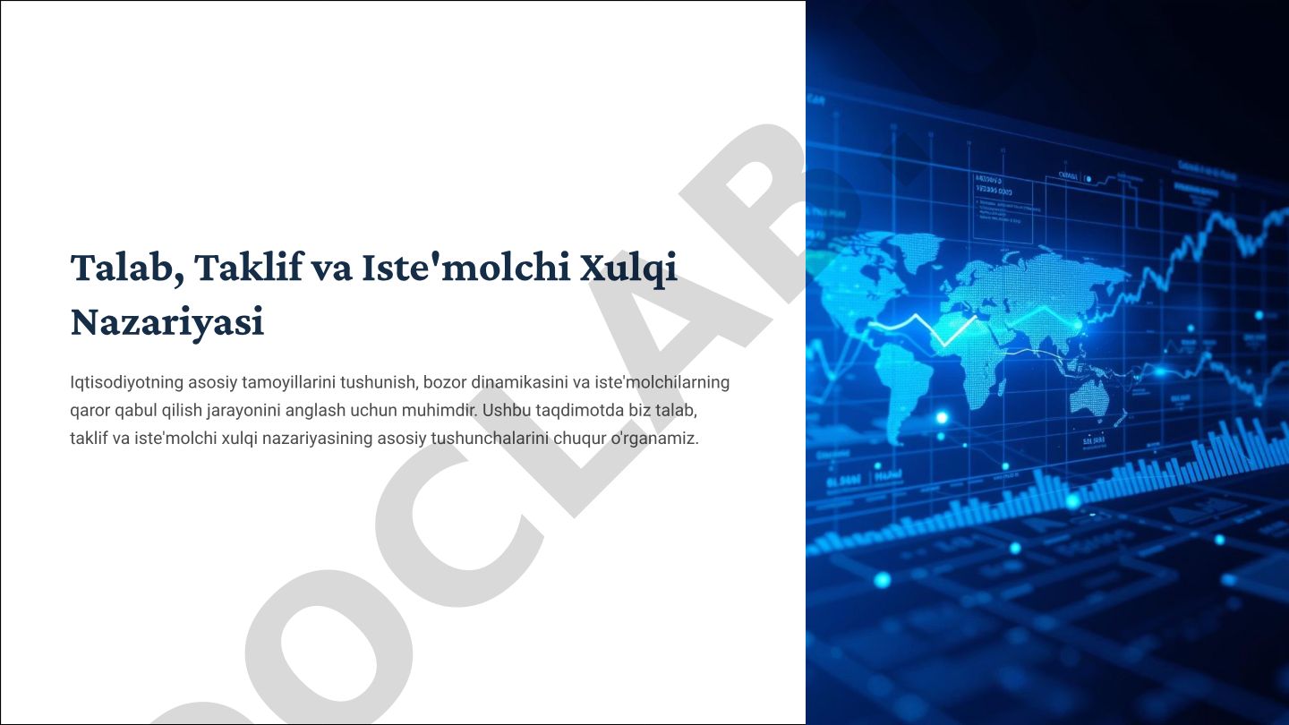 Talab, Taklif va Iste'molchi Xulqi Nazariyasi