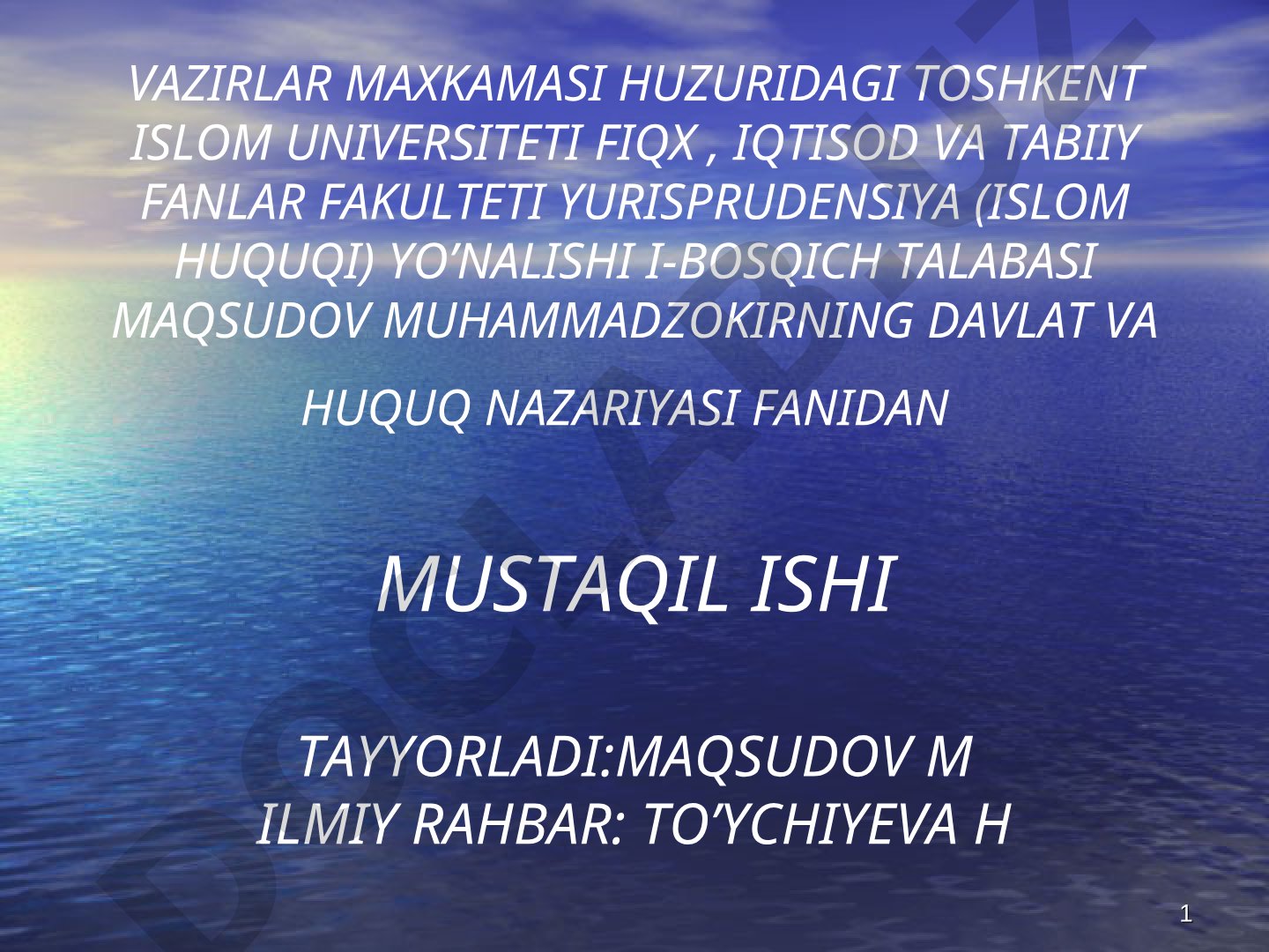 Davlat haqida tushuncha va davlat shakllari