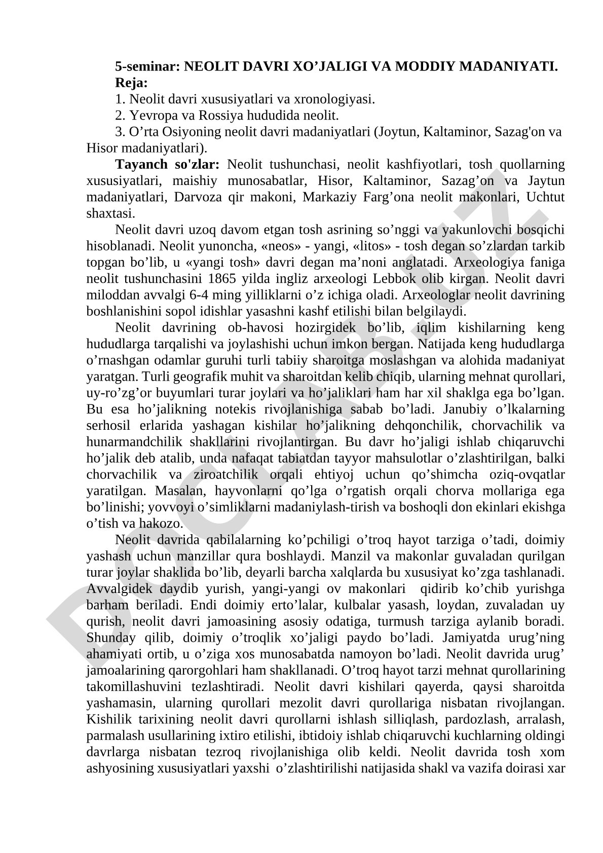 Neolit Davri Tadqiqoti