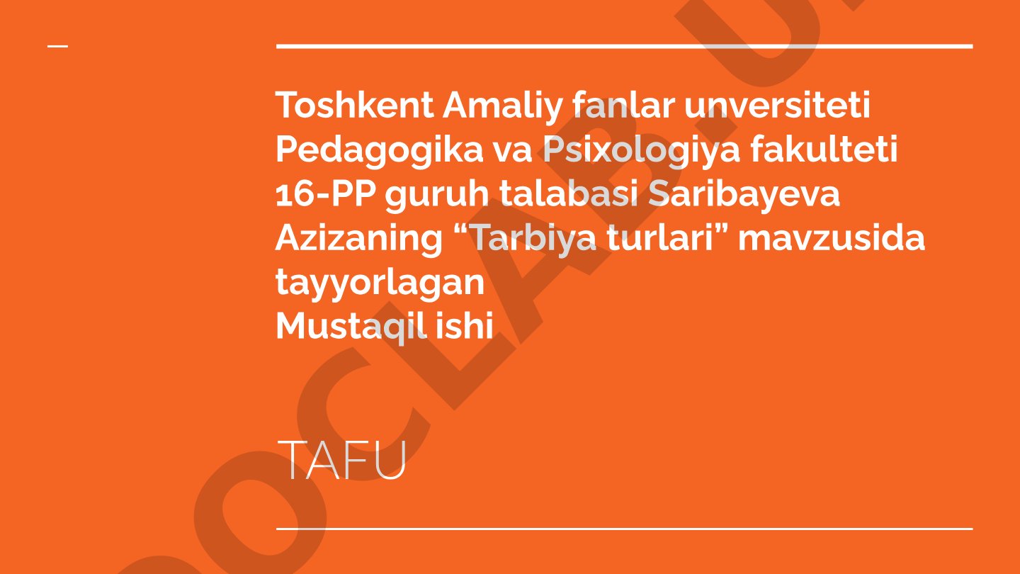Tarbiya turlari