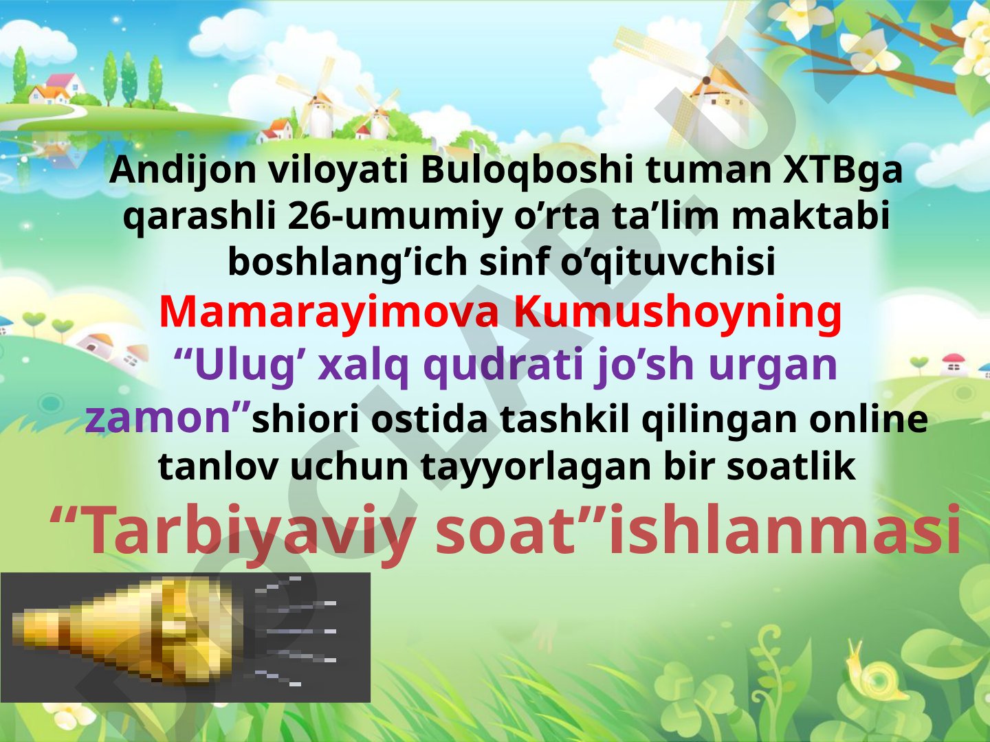 Ulug' xalq qudrati jo'sh urgan zamon