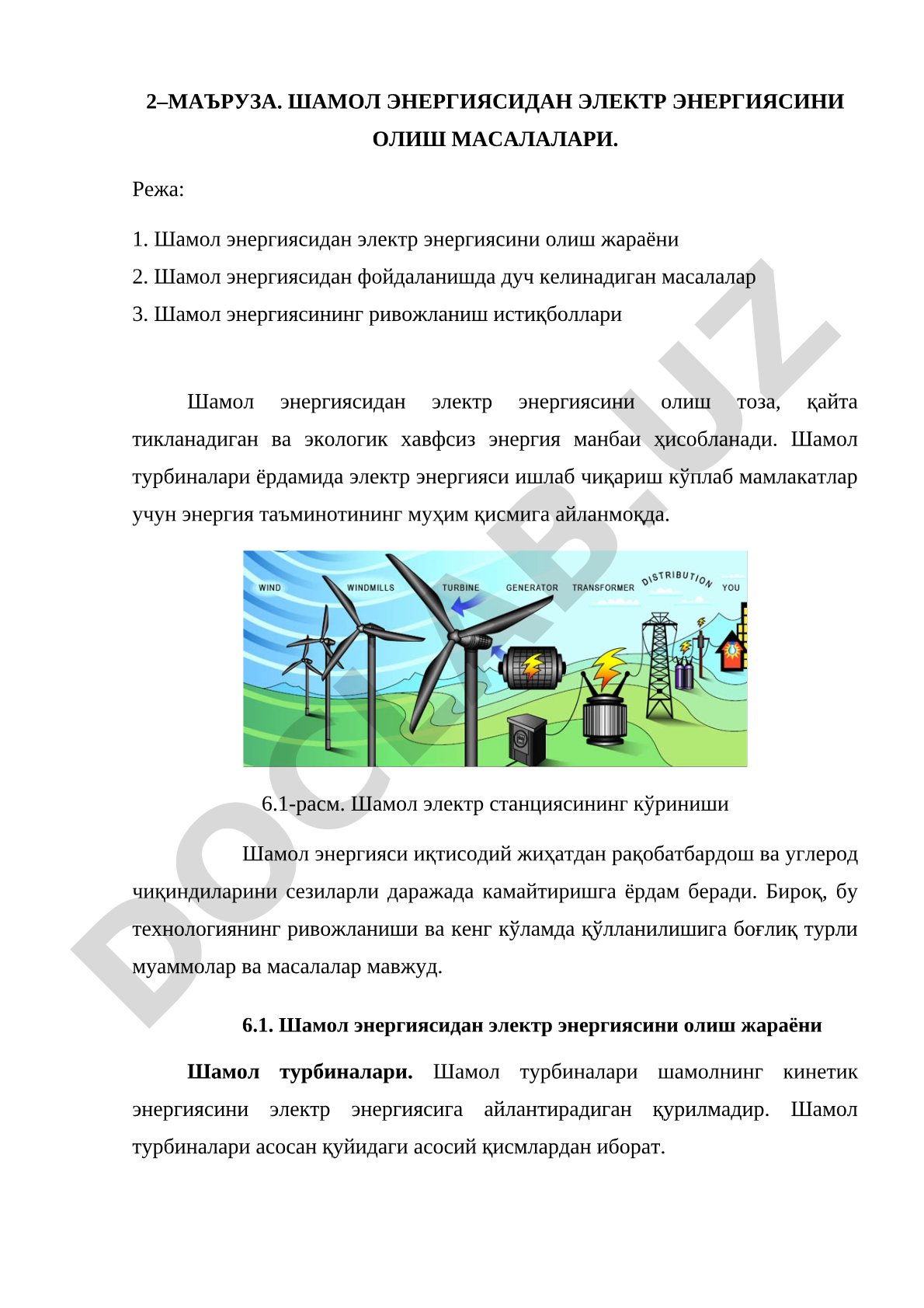 Shamol Energiyasidan Elektroenergiya Olish