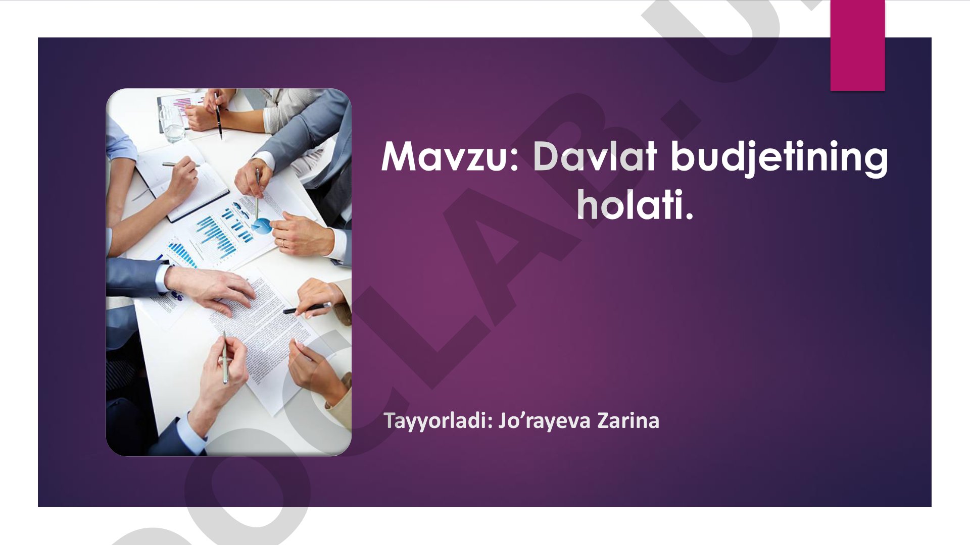 Davlat budjetining holati