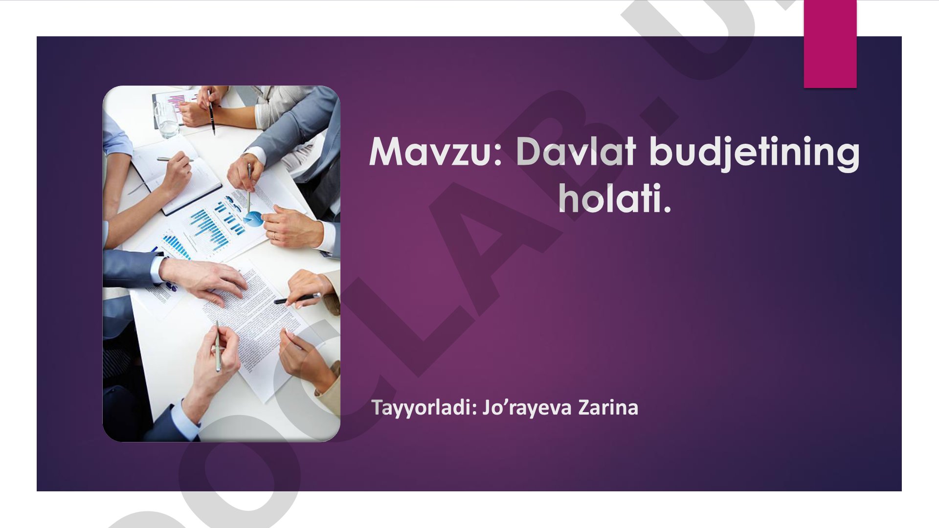 Davlat budjetining holati