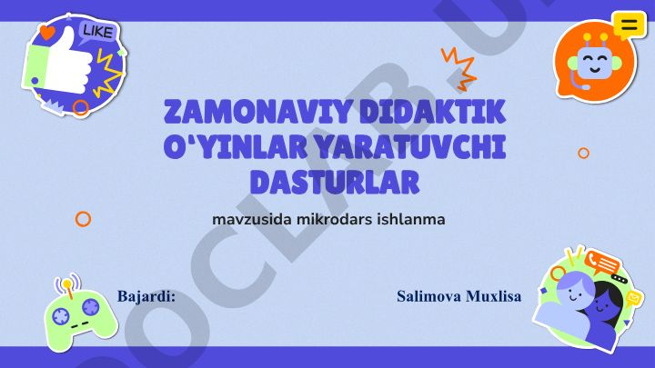 Zamonaviy didaktik o‘yinlar yaratuvchi dasturlar va algoritm tushunchasi