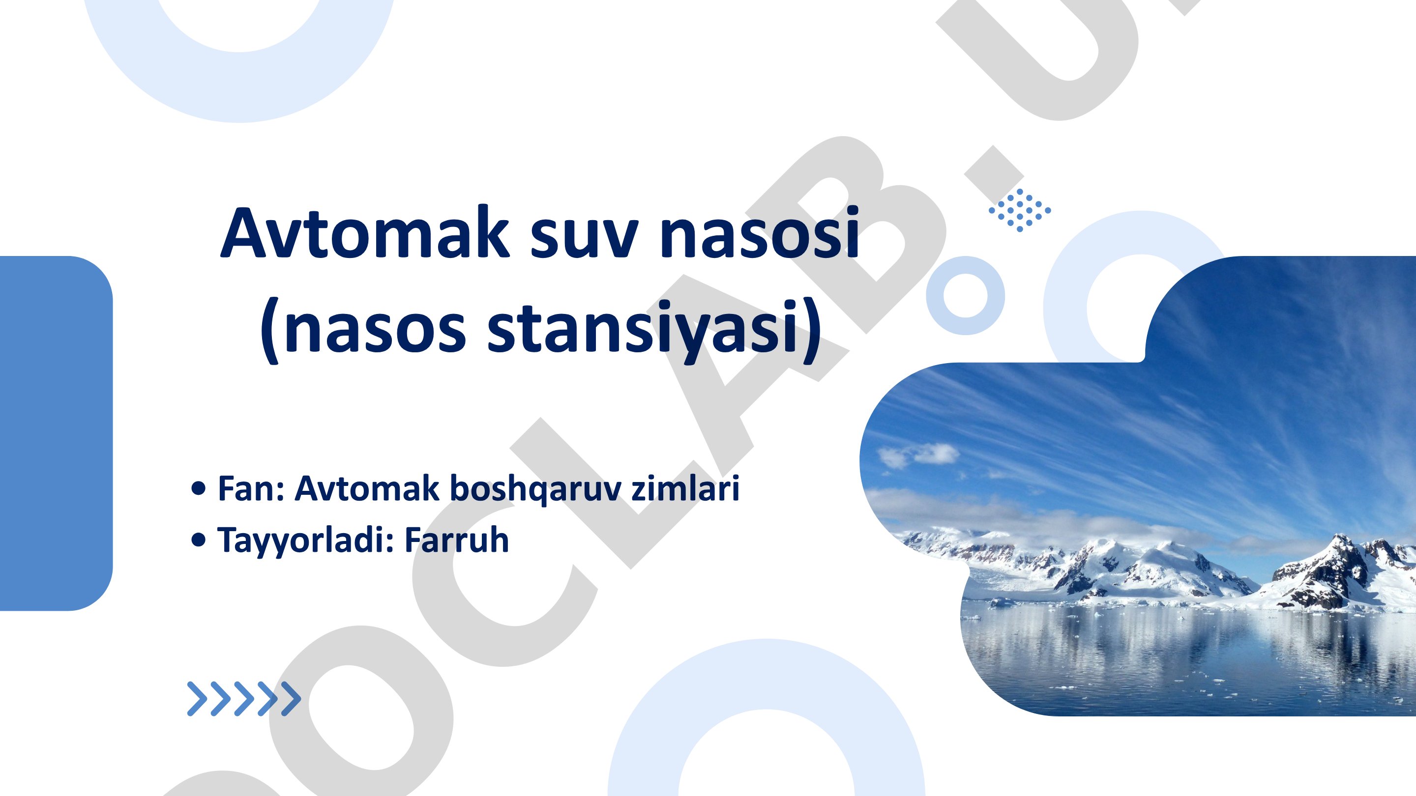 Avtomatik suv nasosi (nasos stansiyasi)