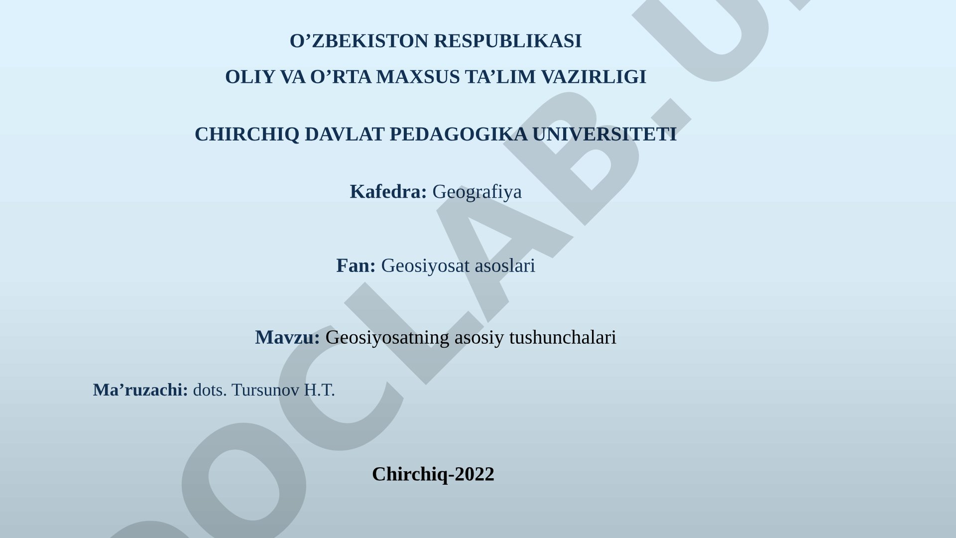 Geosiyosatning asosiy tushunchalari