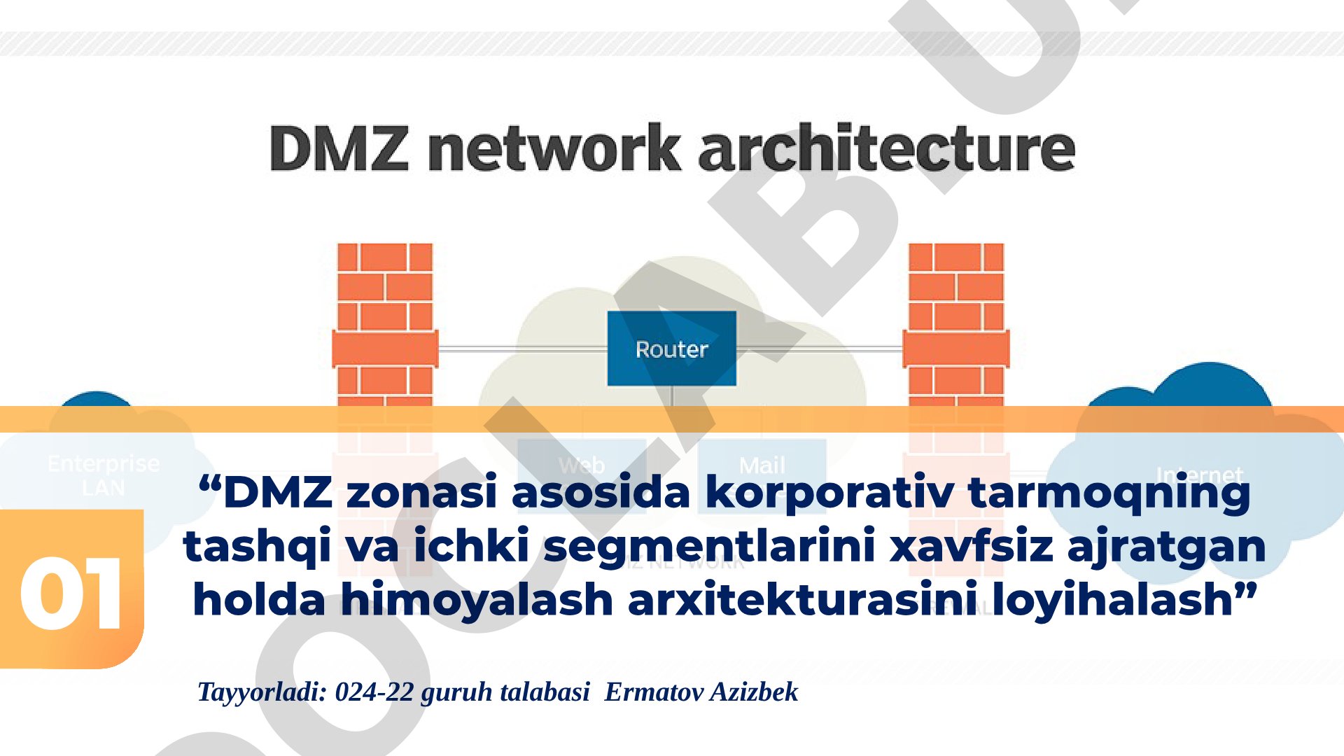 DMZ zonasi tarmoq himoyasi taqdimoti
