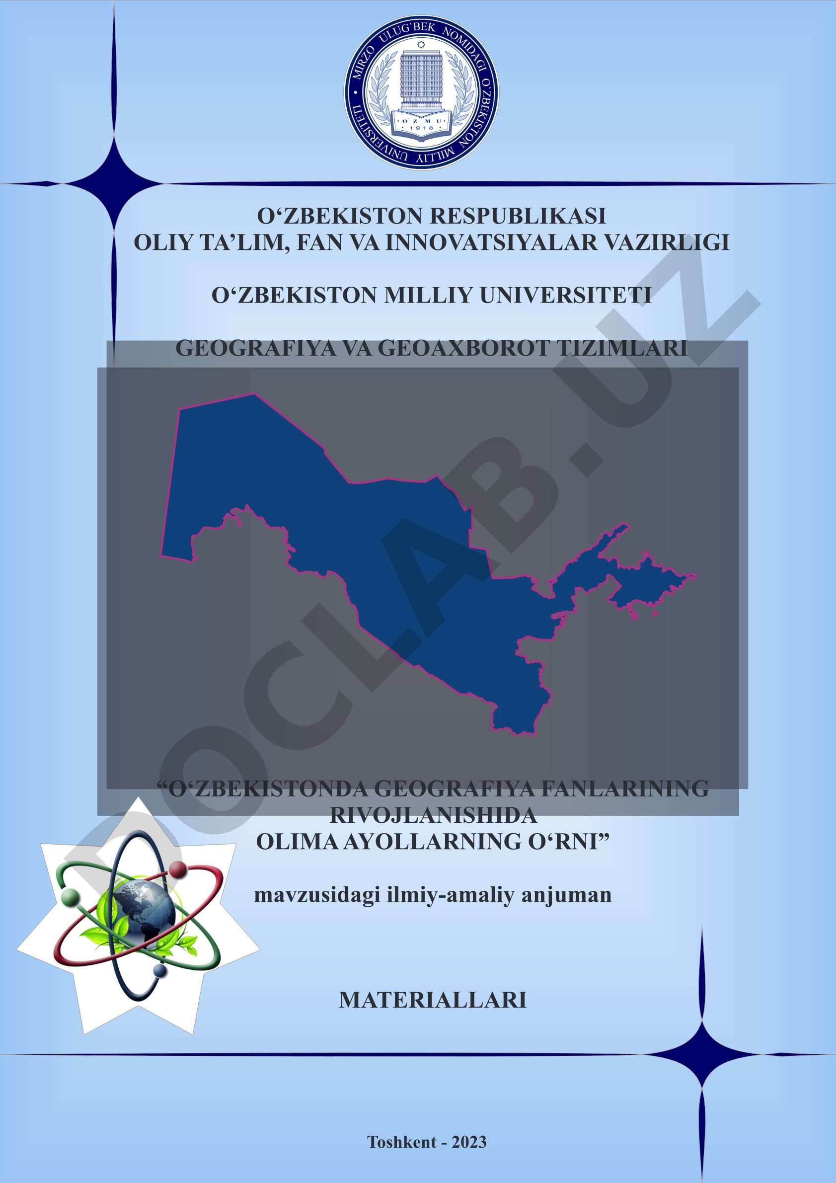 O‘zbekistonda geografiya fanlarining rivojlanishida olima ayollarning o‘rni