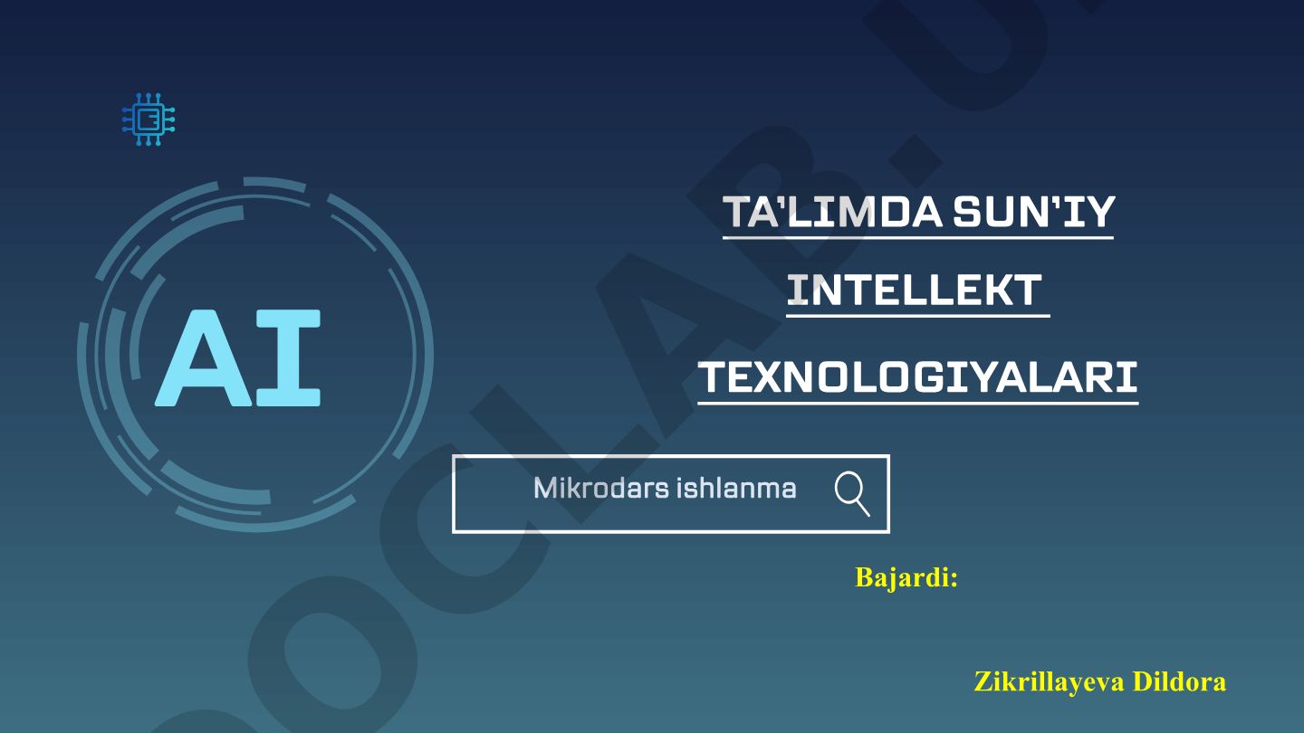 Ta'limda sun'iy intellekt texnologiyalari