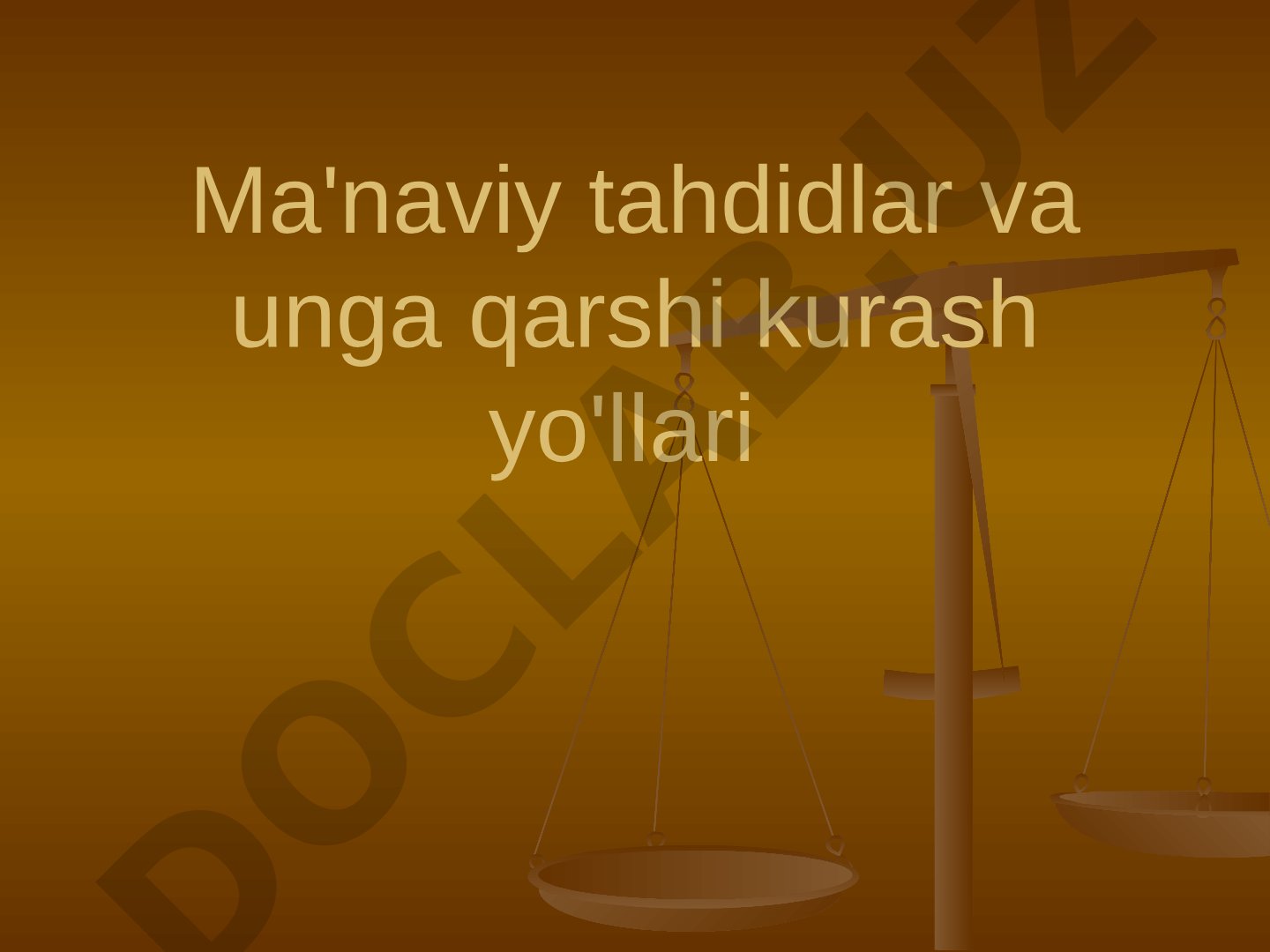 Ma'naviy tahdidlar va unga qarshi kurash yo'llari