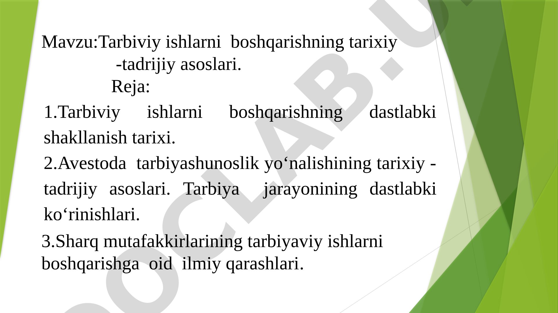 Tarbiyaviy ishlarni boshqarishning tarixiy-tadrijiy asoslari