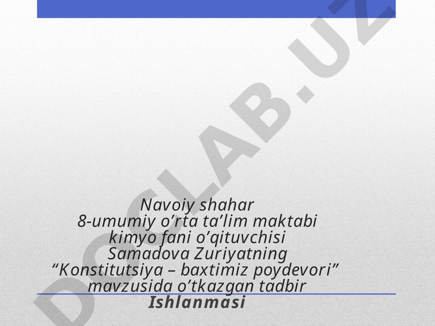 Konstitutsiya – baxtimiz poydevori