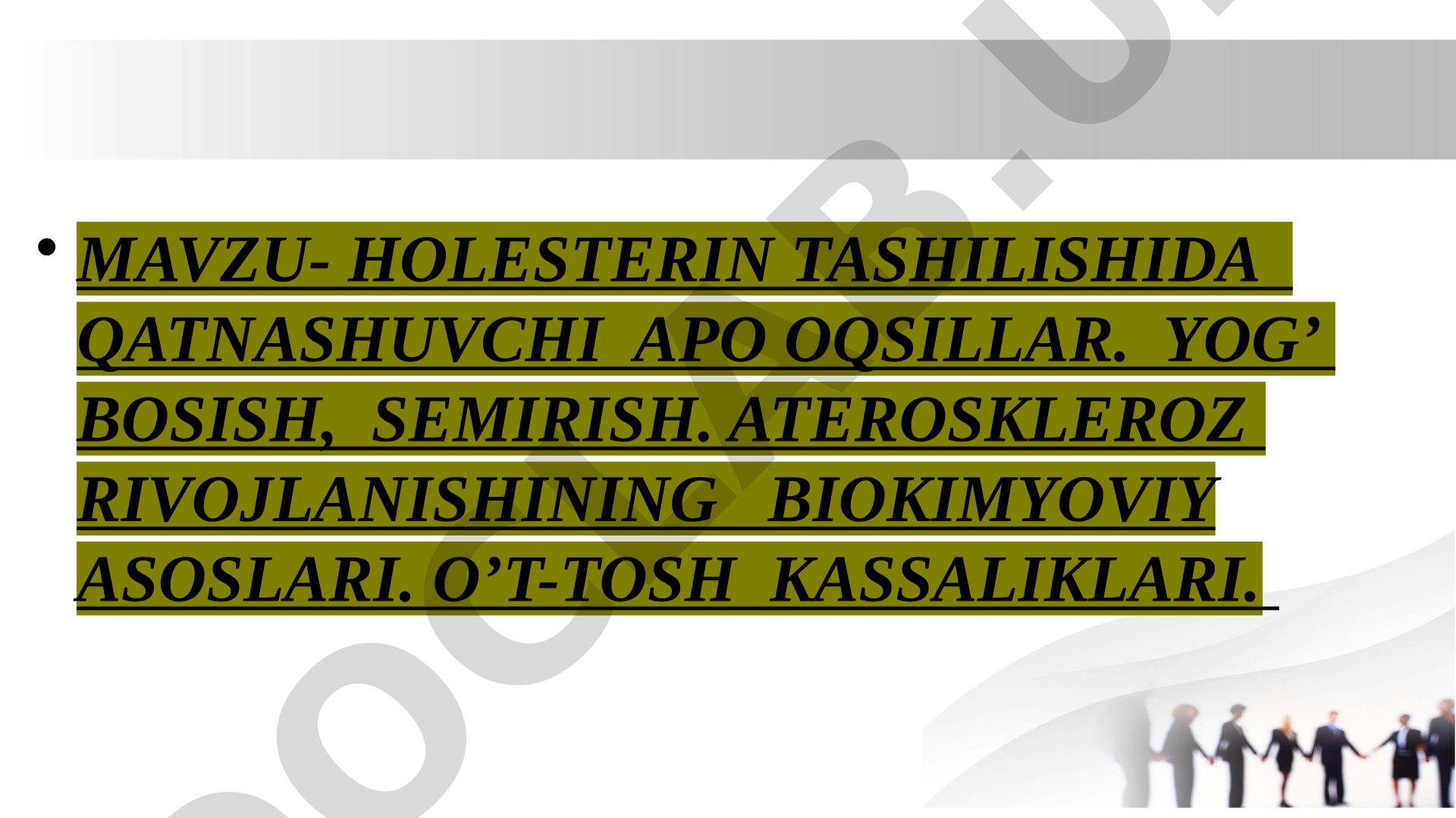 Xolesterin tashilishida qatnashuvchi apo oqsillar