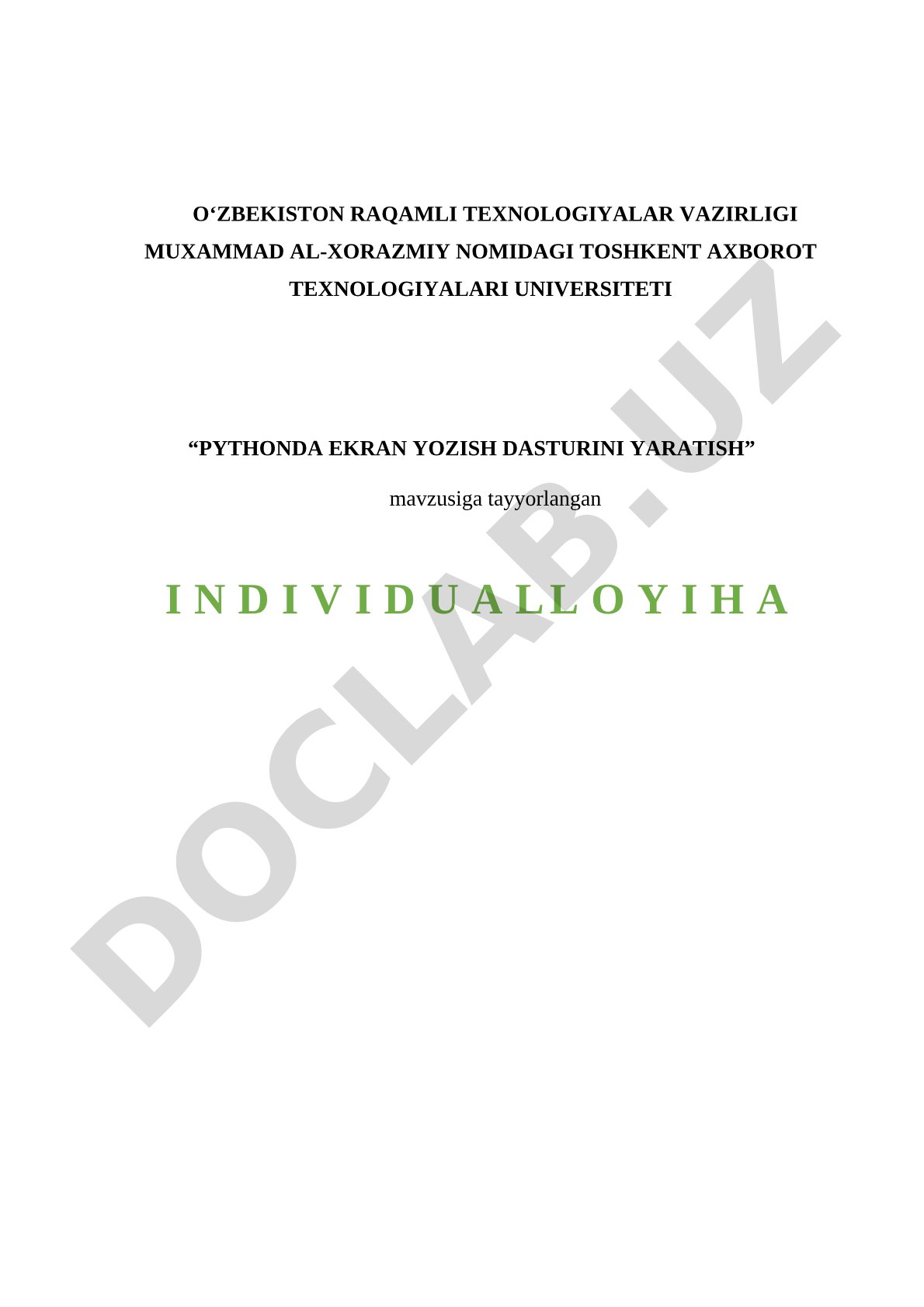 Pythonda ekran yozish dasturini yaratish