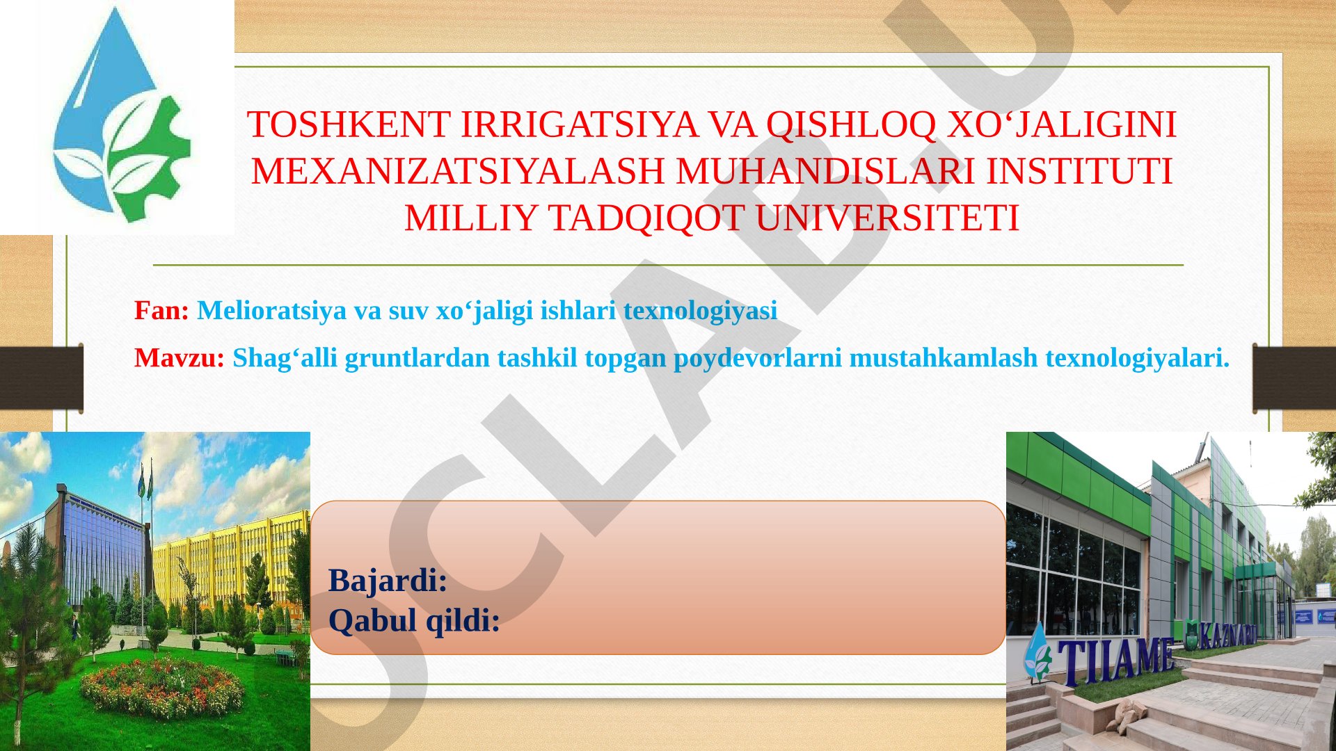 Shag'alli gruntlardan tashkil topgan poydevorlarni mustahkamlash texnologiyalari