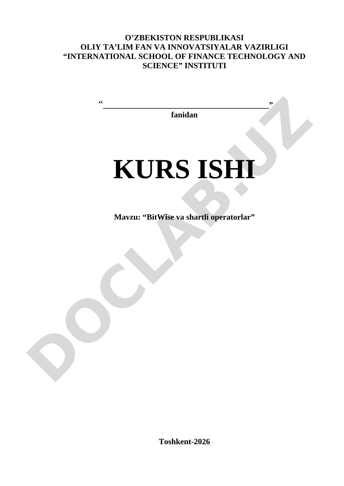 BitWise va shartli operatorlar
