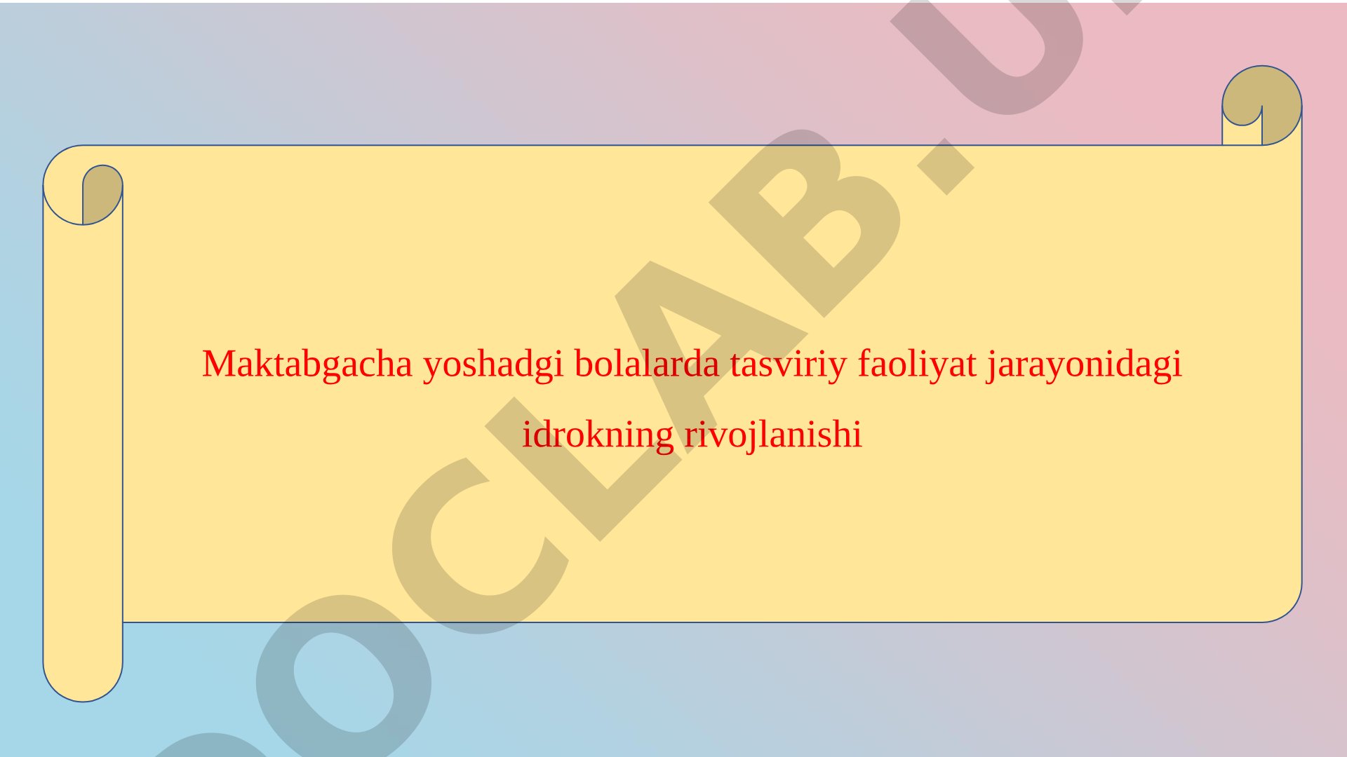 Maktabgacha Yoshdagi Bolalarda Idrokni Rivojlantirish