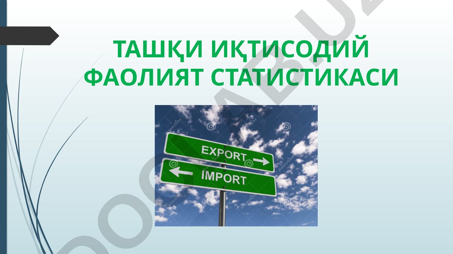 Ташқи иқтисодий фаолият статистикаси