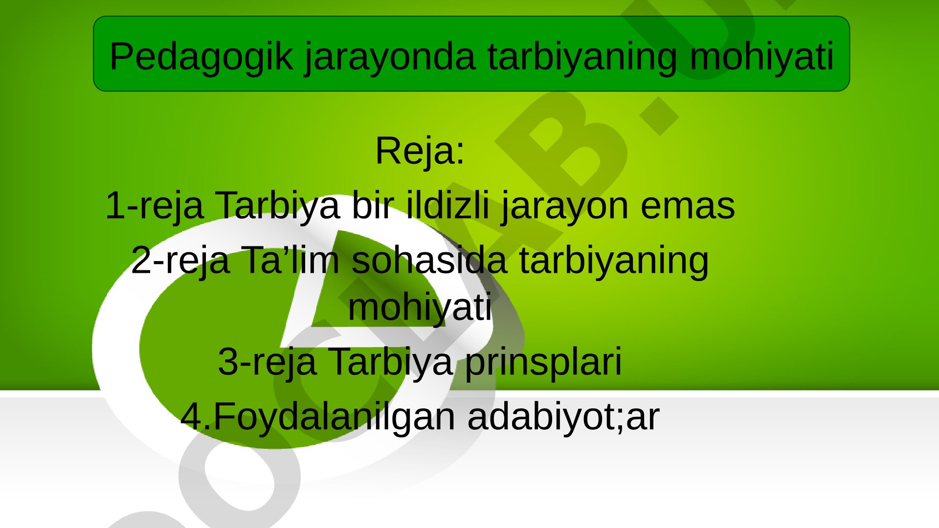 Tarbiya Nazariyasi