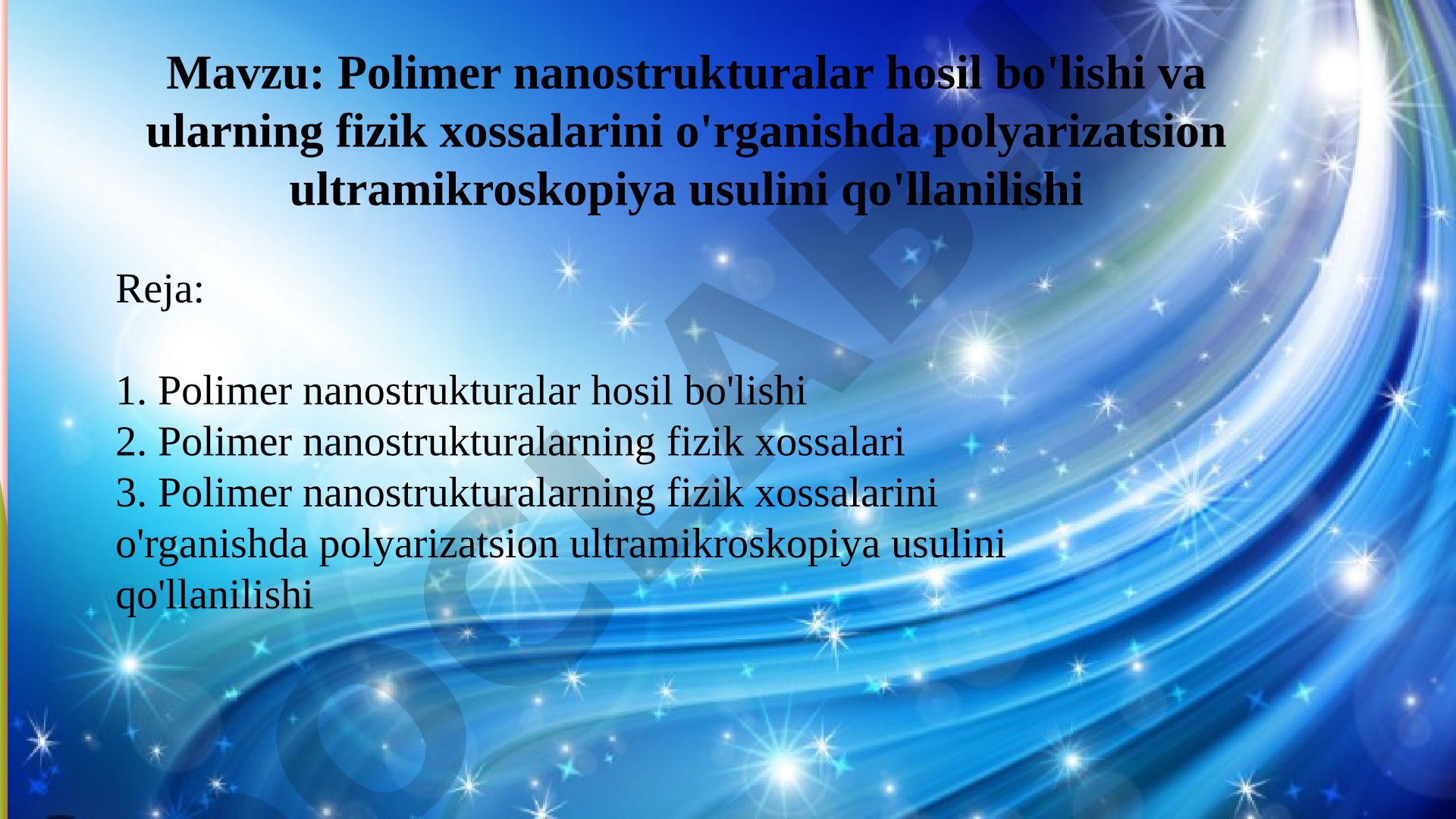Polimer Nanostrukturalar va Polyarizatsion Ultramikroskopiya