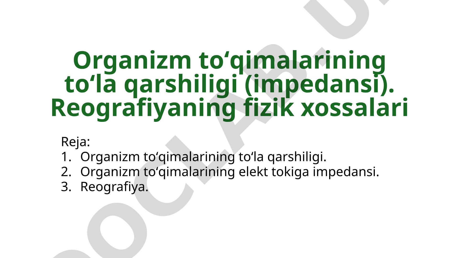 Organizm To'qimalari Impedansi