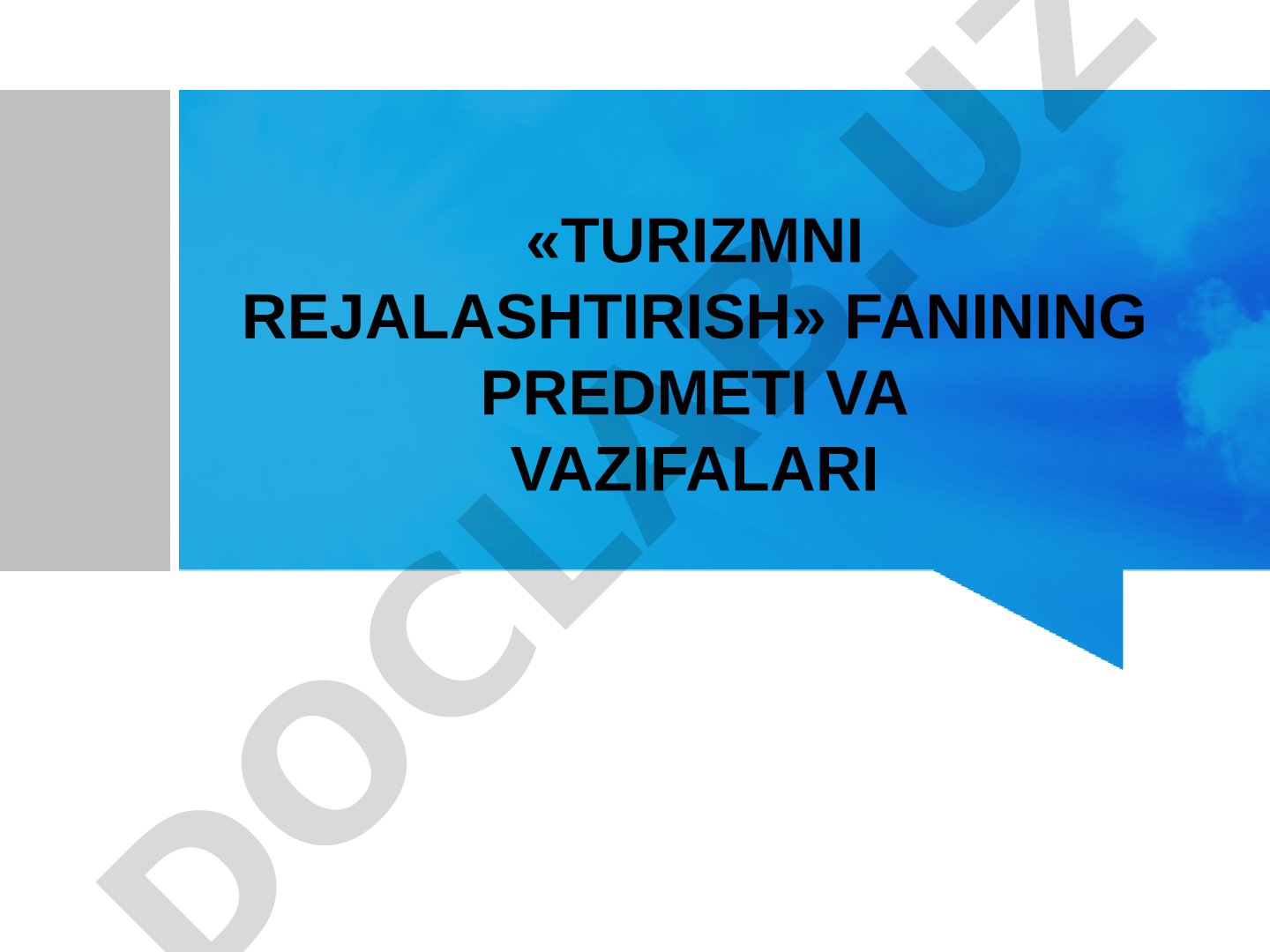 Turizmni Rejalashtirish Kursi