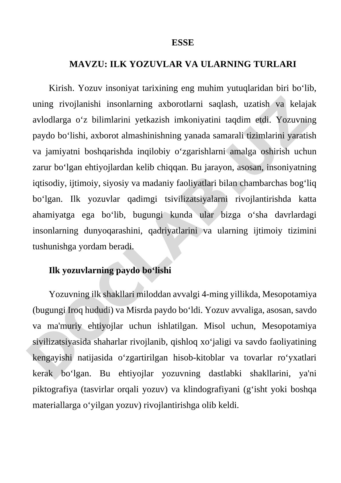 Ilk Yozuvlar va Ularning Turlari